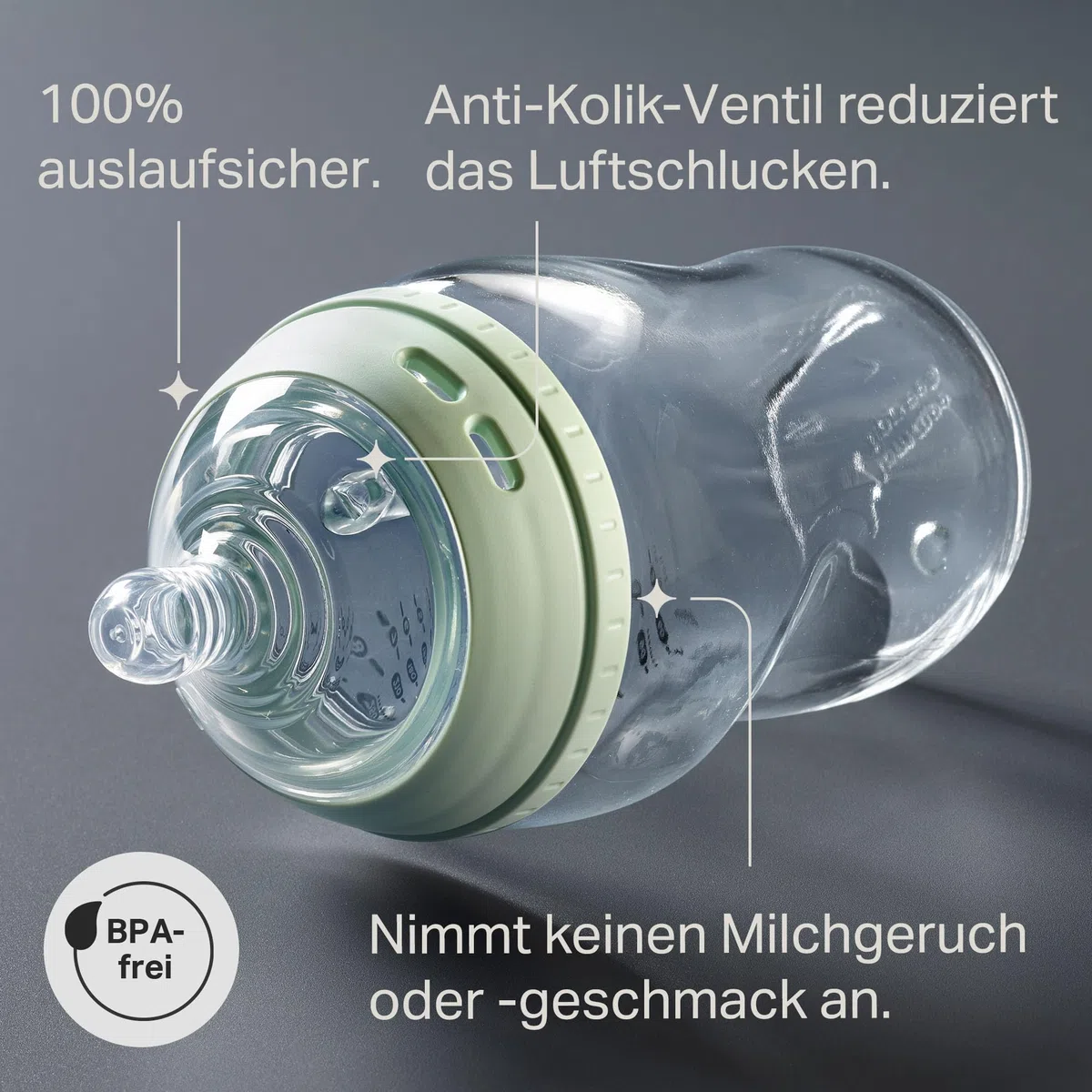 Tommee Tippee Natural Start Starterset aus Glas, Neugeborene, 150-ml- und 250-ml-Anti-Kolik-Babyflaschen mit Besonders langsamer und Langsamsauger, brustähnliche Sauger, selbststerilisierend