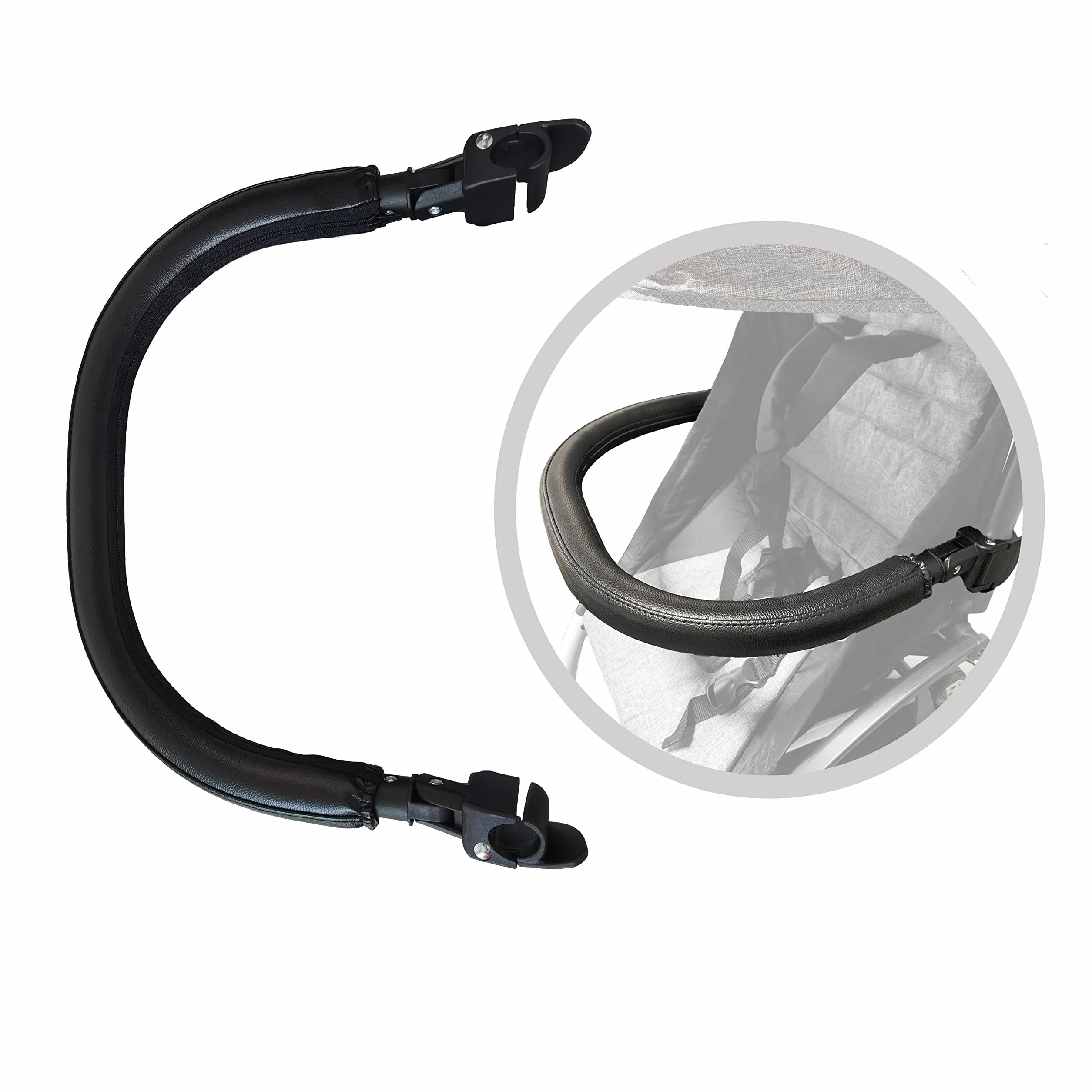 Sicherheitsbügel für Kinderwagen ,Zubehör für BBZ yoyo Armlehne aus schwarzem PU-Leder