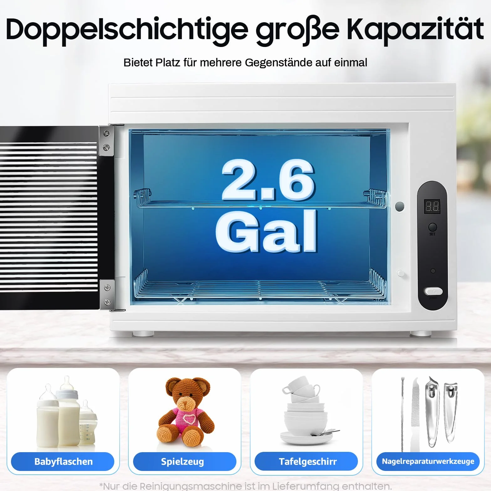 UV Desinfektionsschrank, LED UV-Sterilisator mit Timer 6w 10L Sterilisationsgerät Tool Sterilizer für Maniküre Dental Handtuch und Baby usw