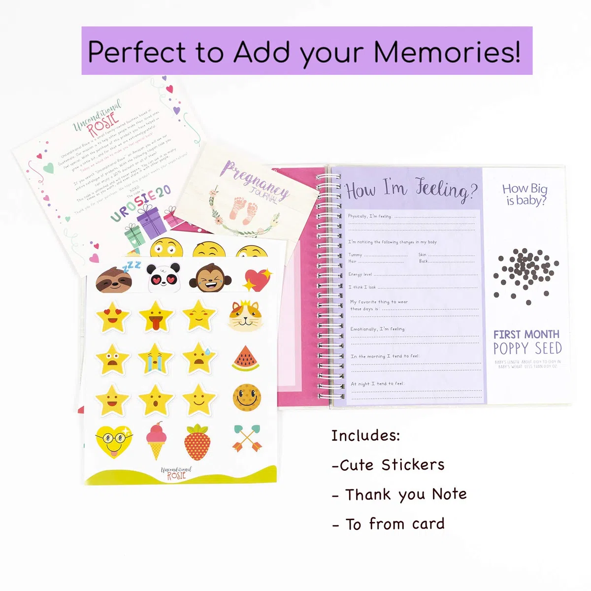 My 9 Month Journey | Schwangerschaftstagebuch Erinnerungsbuch mit Aufklebern | Baby-Scrapbook und Fotoalbum | Schwangerschaftsmust-Haves für Mütter zum ersten Mal | Bild- und Meilensteinbücher für
