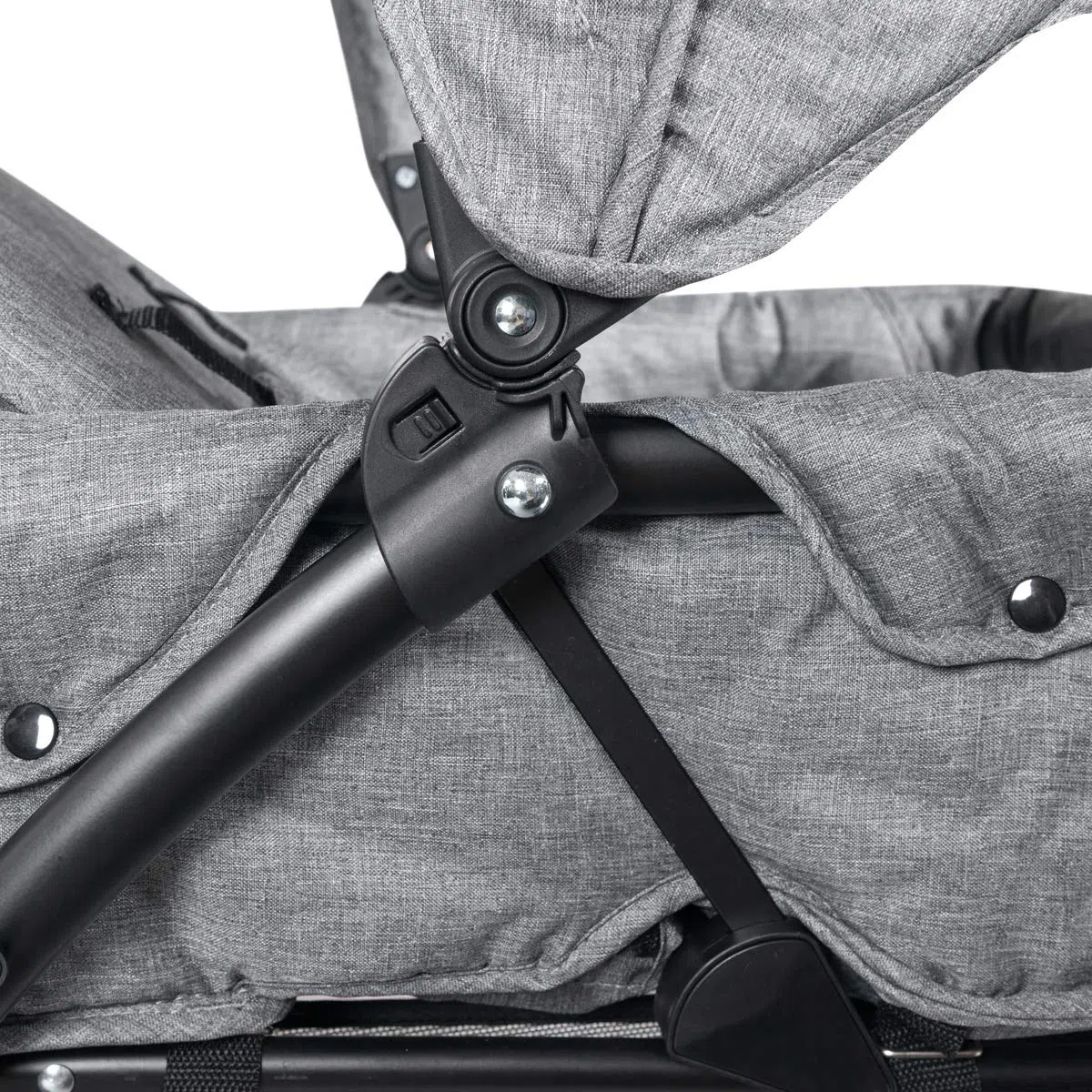 RELAX4LIFE Doppel Kinderwagen Klappbar, Geschwisterwagen mit 5-Punkt Sicherheitsgurten, Buggy Wagen mit Verstellbarem Lenker & Rückenlehne, ab der Geburt Nutzbar bis 15 kg, Grau