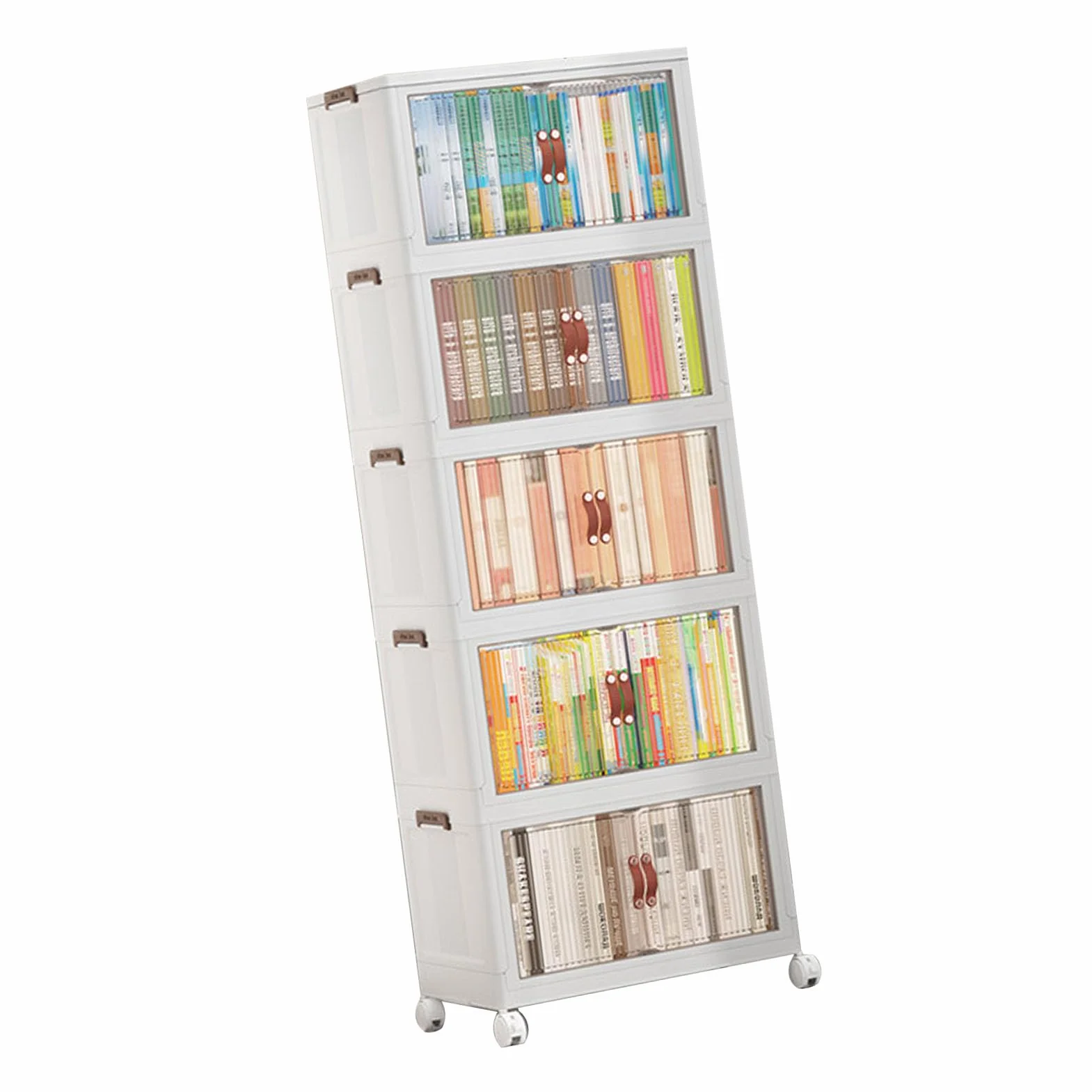 Multifunktionaler Zusammenklappbarer Aufbewahrungsschrank für, Snack-Organizer für Schlafzimmer, Kunststoff-Baby-Garderobe (5 Schichten)