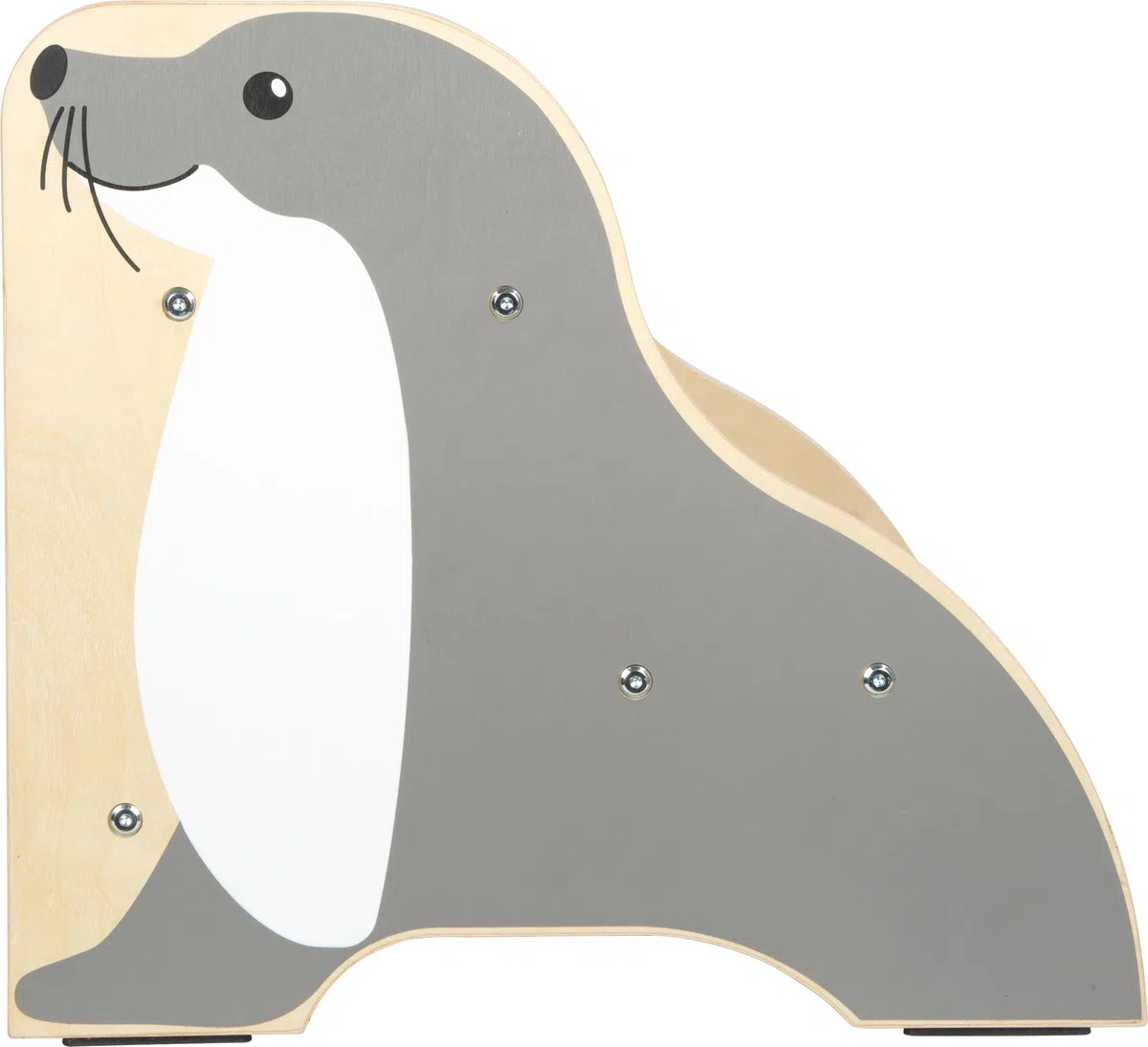 small Foot Tritthocker Seehund „Wildlife“ aus Holz, Stabiler und Rutschfester Hocker im Seehund-Design, bis max. 150 kg, für Kinder ab 2 Jahren, 12669