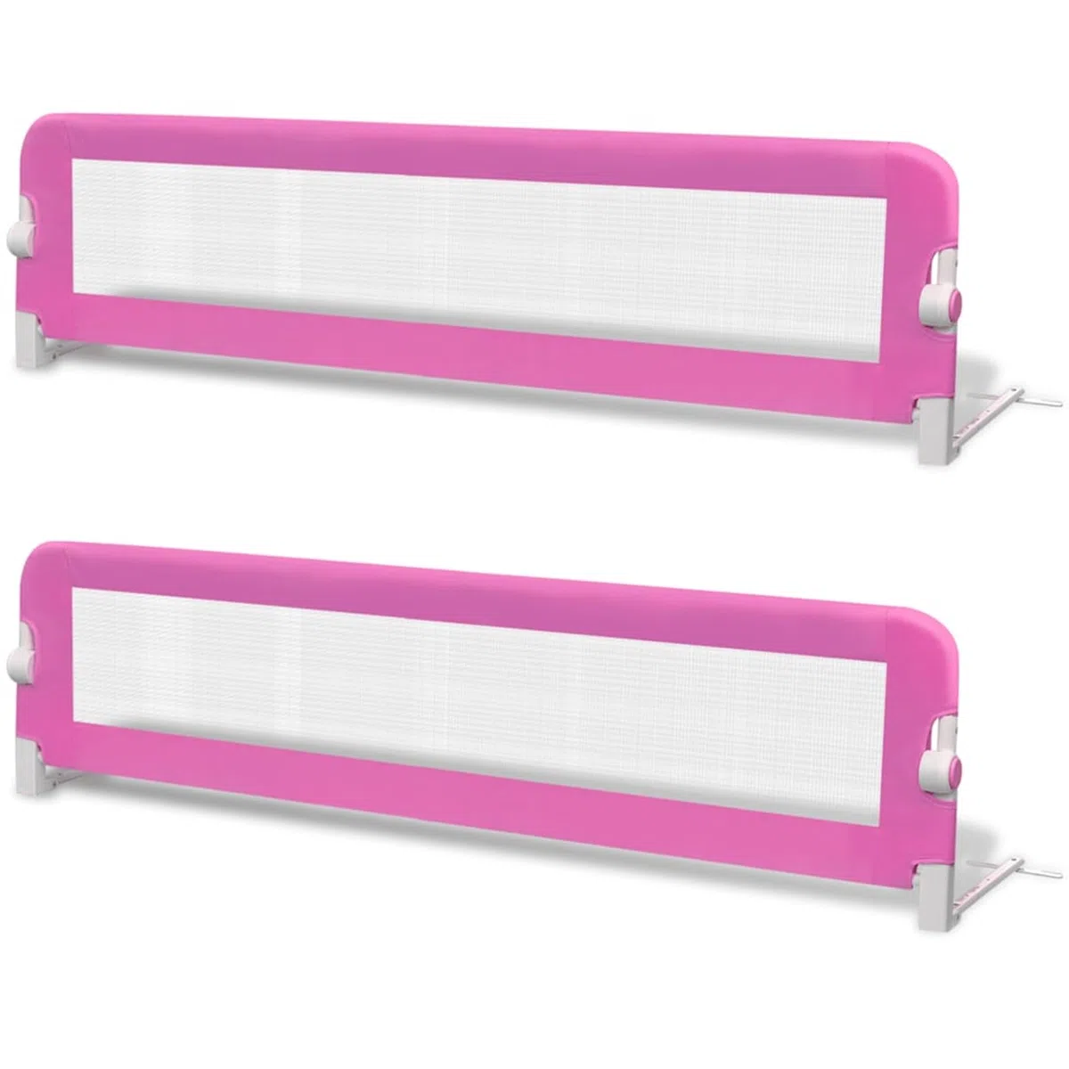 Gecheer Kleinkind Bettschutzgitter 2 Stück Rosa 150 x 42 cm, Bettschutzgitter Bettgitter Rausfallschutz für Kinderbett Elternbett276086