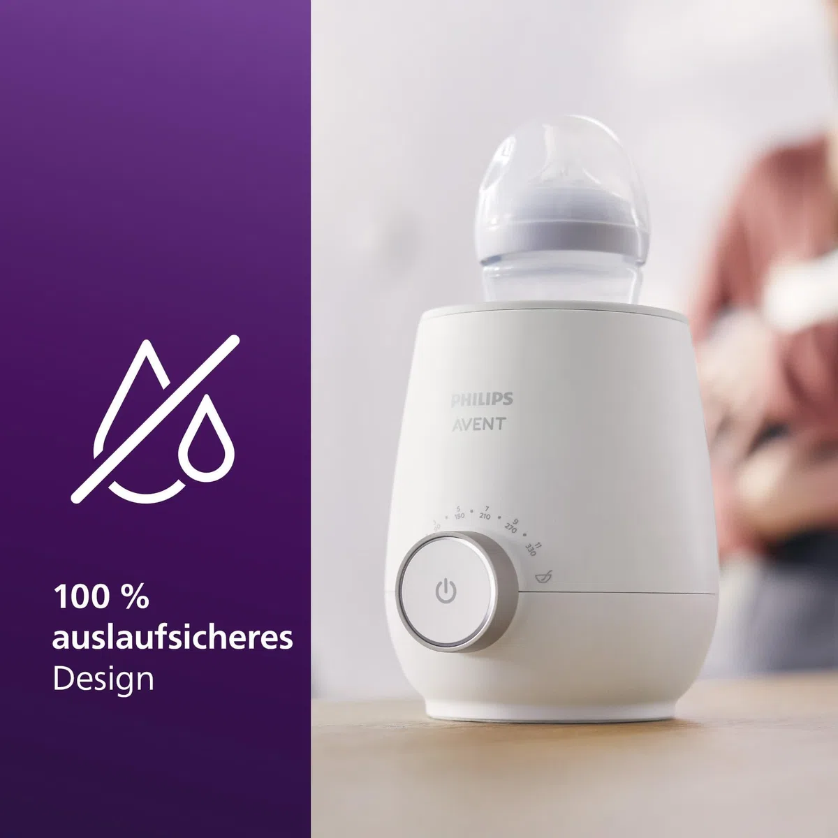 Philips Avent Premium-Fläschchenwärmer SCF358/00 mit intelligenter Temperaturregelung, Wasserbadtechnologie, automatischer Abschaltung