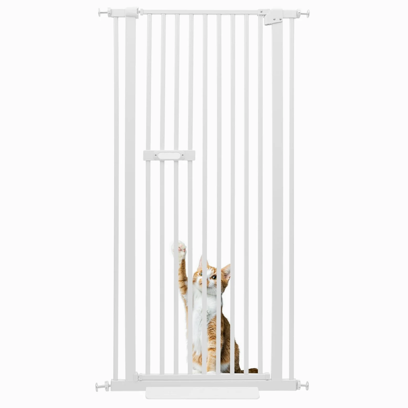 150cm Katzengitter Tür, Breite 76-85cm Hundeschutzgitter Ohne Bohren, Türgitter Katze, Katzengitter Balkontür, Türschutzgitter, Hundegitter Tür – für Haus, Treppe, Balkon