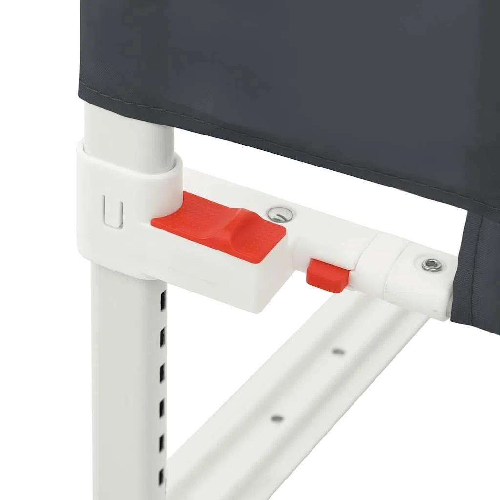 Kleinkind-Bettschutzgitter Dunkelgrau 90x25 cm Stoff mit höhenverstellbarem Seitengitter, klappbar und stabil für Kinderbett, Babybett und Elternbett als sicherer Rausfallschutz