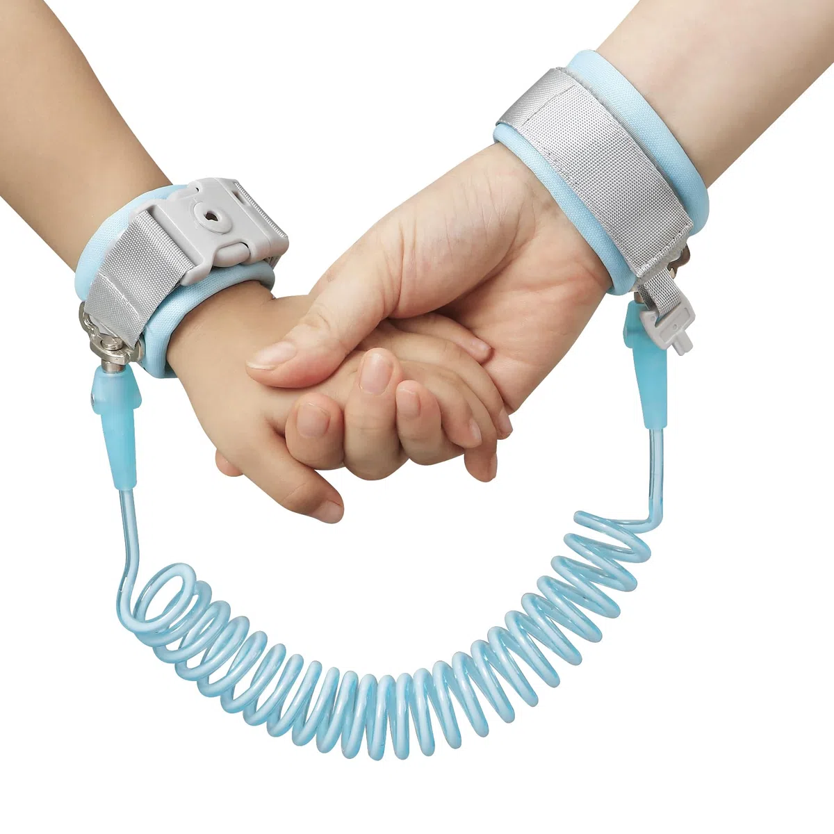 PandaEar Kleinkind-Leinengeschirr und Anti-Verlust-Handgelenk-Verbindungsstück, 3-in-1 Kinder-Sicherheitsgeschirr mit Leine, Anti-Verlust-Leine, Geh-Armband, Assistent-Gurt für Babys, Mädchen, Blau