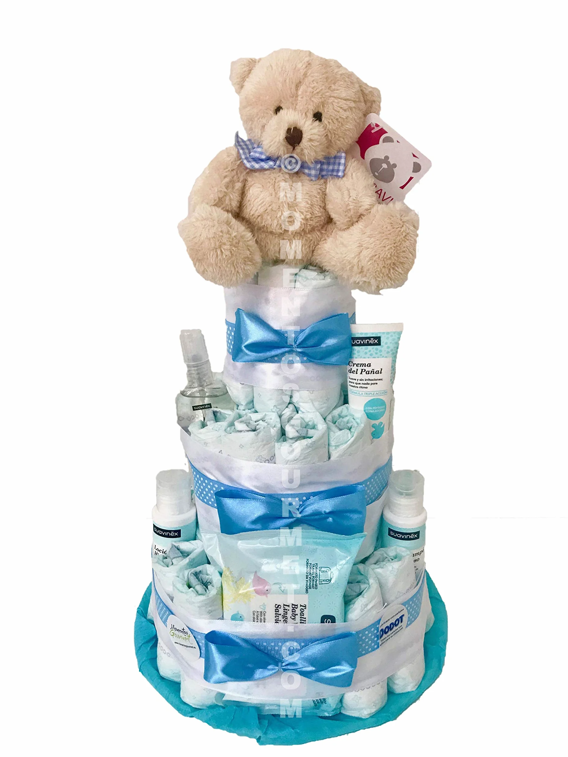 DODOT Windeltorte Suavinex blau mit Schnuller (Größe 3 (4-9 kg))