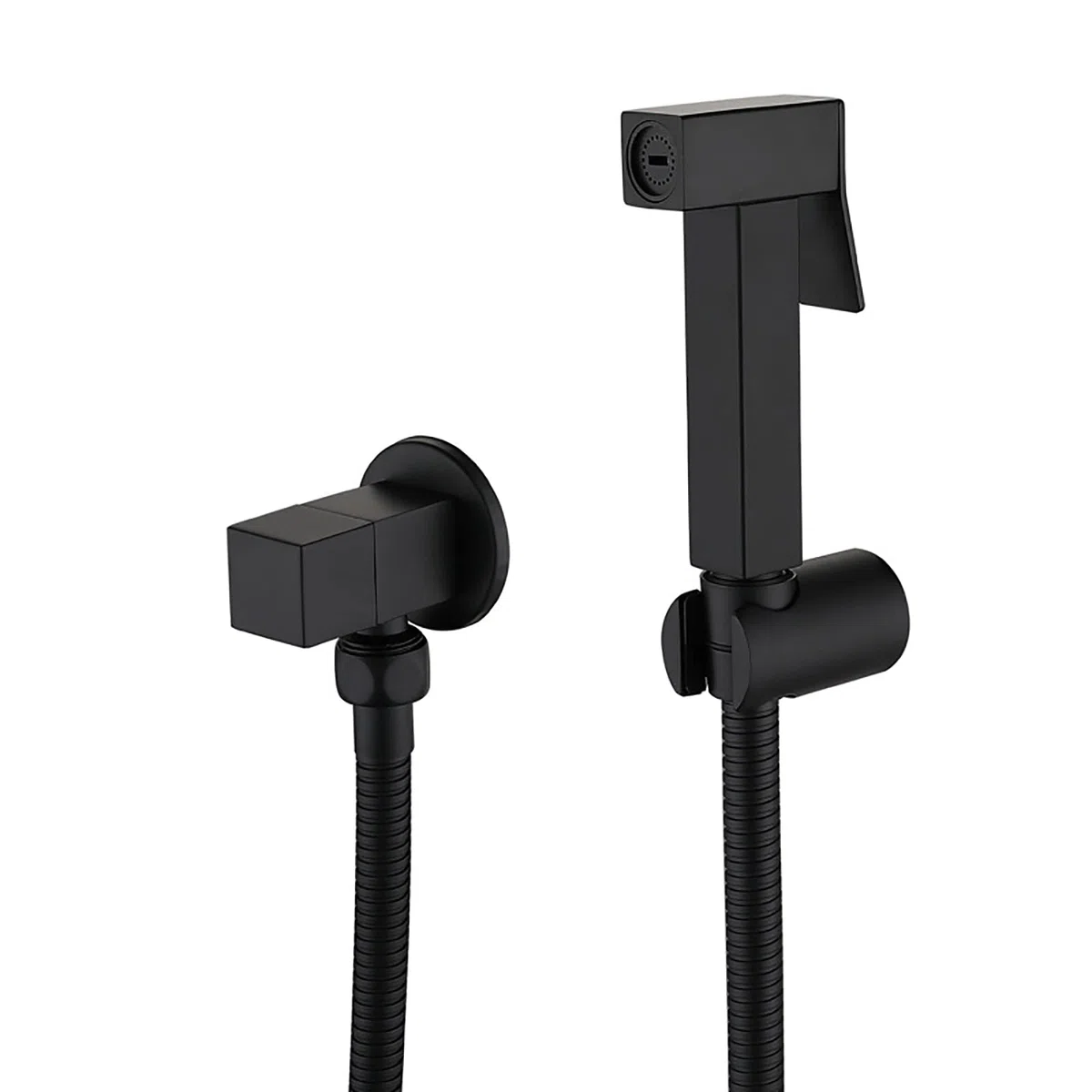 Hand-Bidet-Sprühgerät for Toilette Messing-Badezimmer-Stoffwindel-Sprühset mit einzelnem Kaltwasser, Wandmontage-Toiletten-Bidet-Sprühset for die Damenhygiene, Schwarz(Noir)