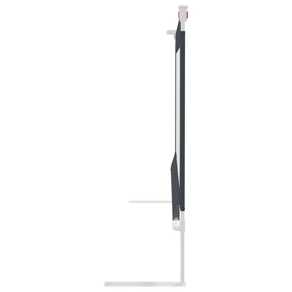 Kleinkind-Bettschutzgitter Dunkelgrau 90x25 cm Stoff mit höhenverstellbarem Seitengitter, klappbar und stabil für Kinderbett, Babybett und Elternbett als sicherer Rausfallschutz