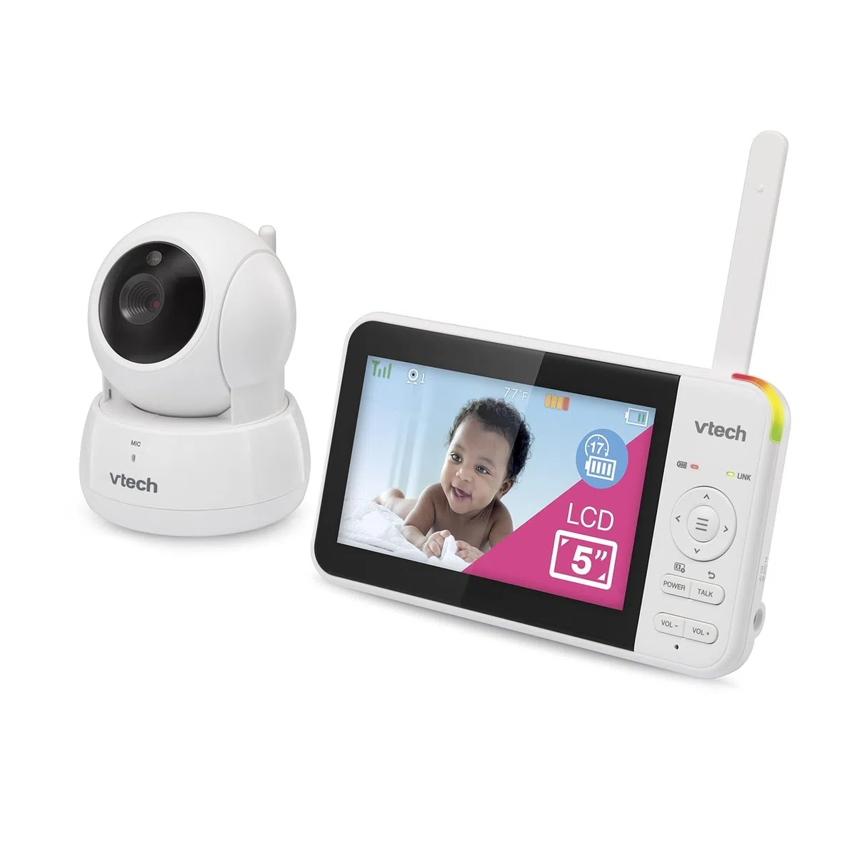 Vtech VM924 Babyphone mit Kamera 5 Zoll Video Baby Monitor, 31 Stunden Akkulaufzeit Babyfon mit Kamera 300m Reichweite HD Nachtsicht 2-Way Talk Temperatursensor