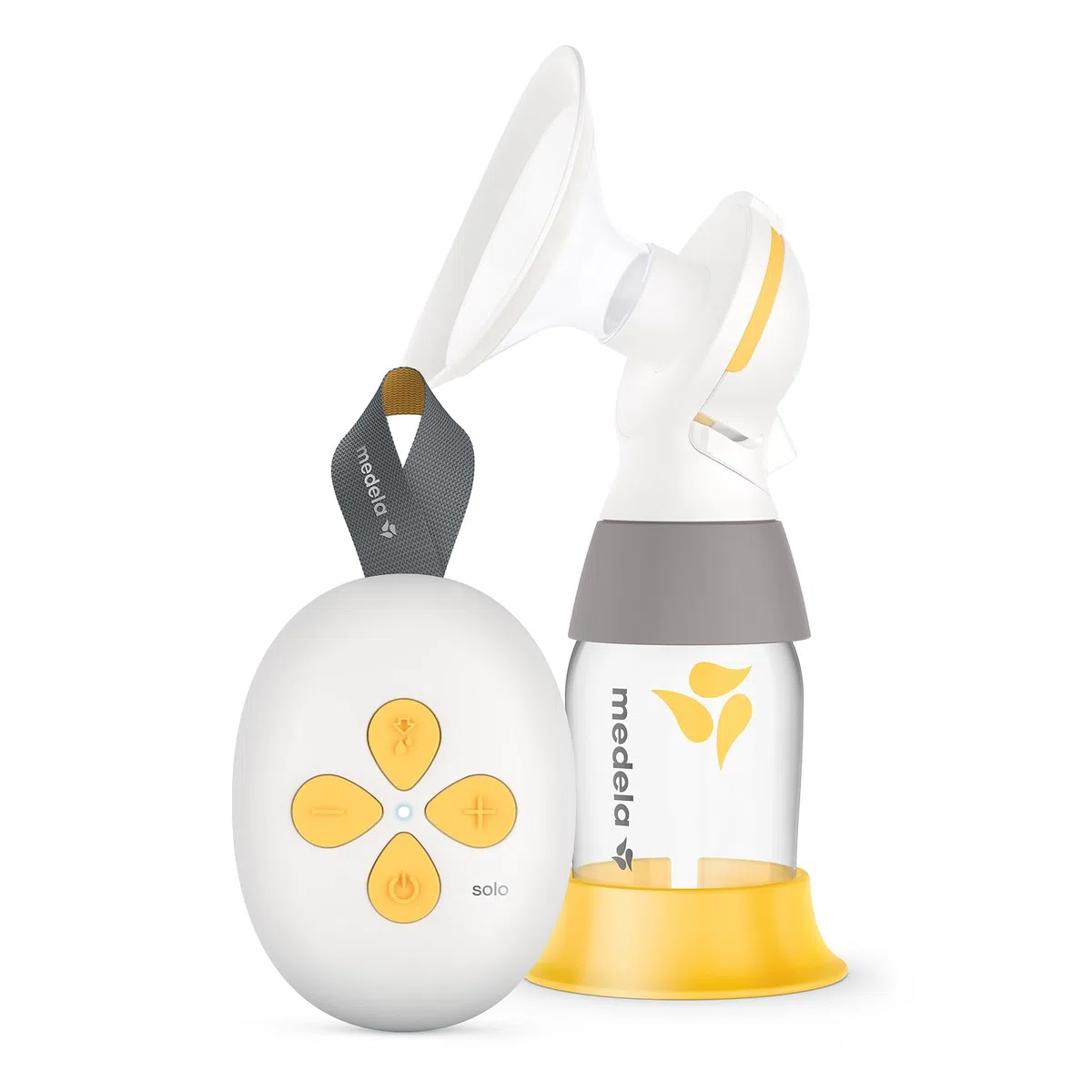 Medela Solo Elektrische Einseitige Milchpumpe – Leiser Betrieb – Aufladbar über USB – Mit PersonalFit Flex Brusthaube und Medela 2-Phase-Expression-Technologie