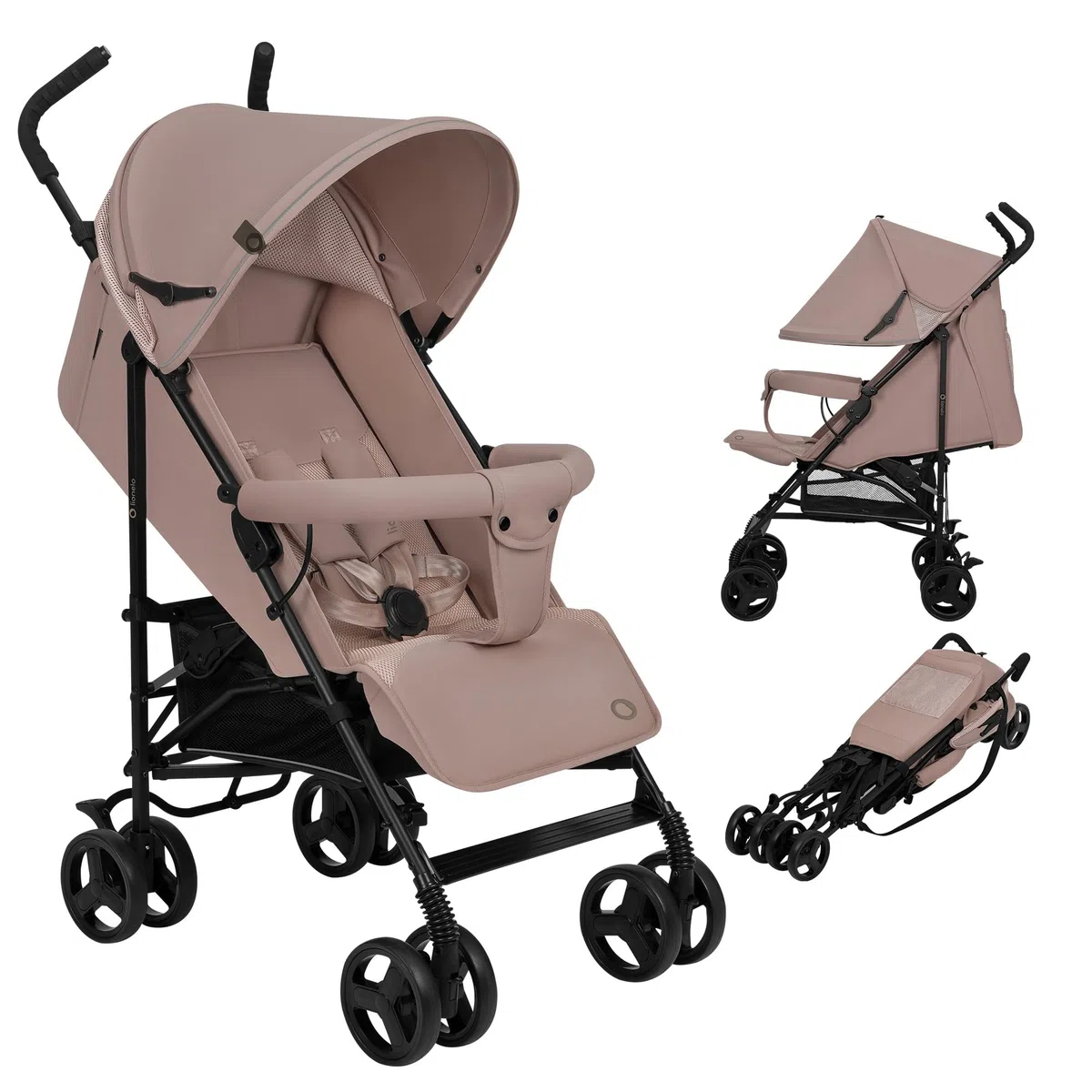 LIONELO Elia Buggy Klein Zusammenklappbar Kinderwagen Bis 15 Kg, Rücken Und Fußstützenverstellung Hinterradbremse, Moskitonetz, Einkaufskorb