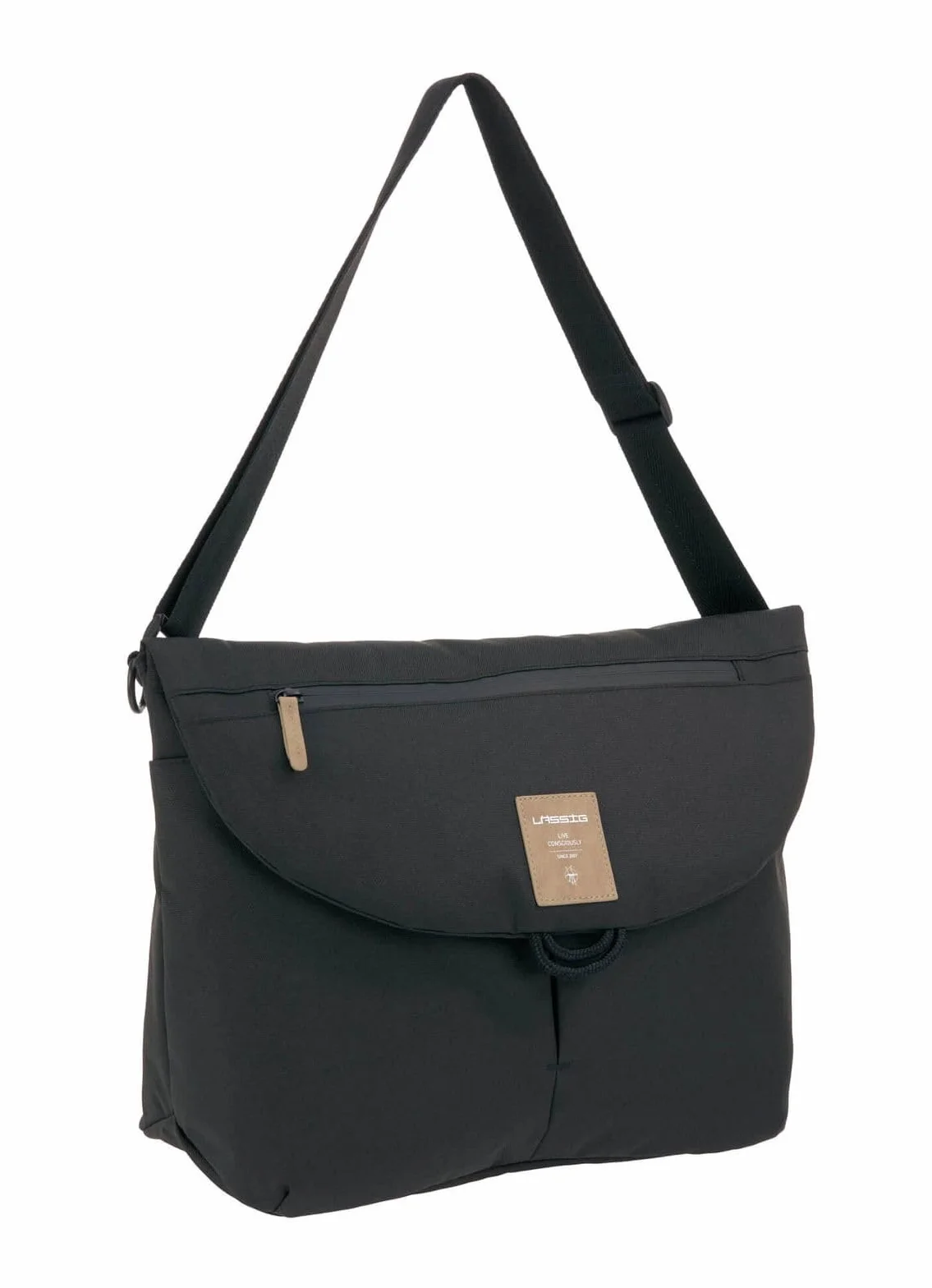 LÄSSIG Baby Wickeltasche inkl. Accessoires/Green Label Manu Messenger Bag black