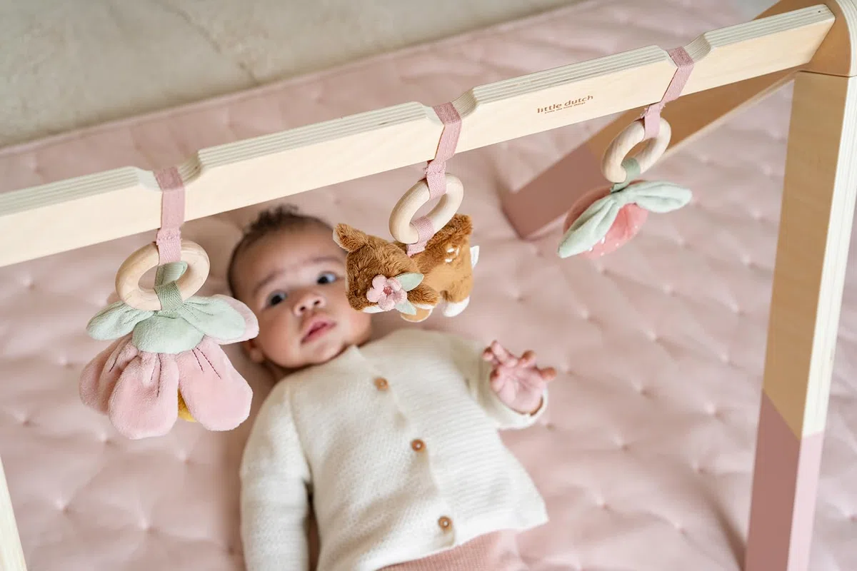 Little Dutch Baby Gym Spieltrapez Spielbogen Holz inkl. Anhänger rosa - Fairy Garden