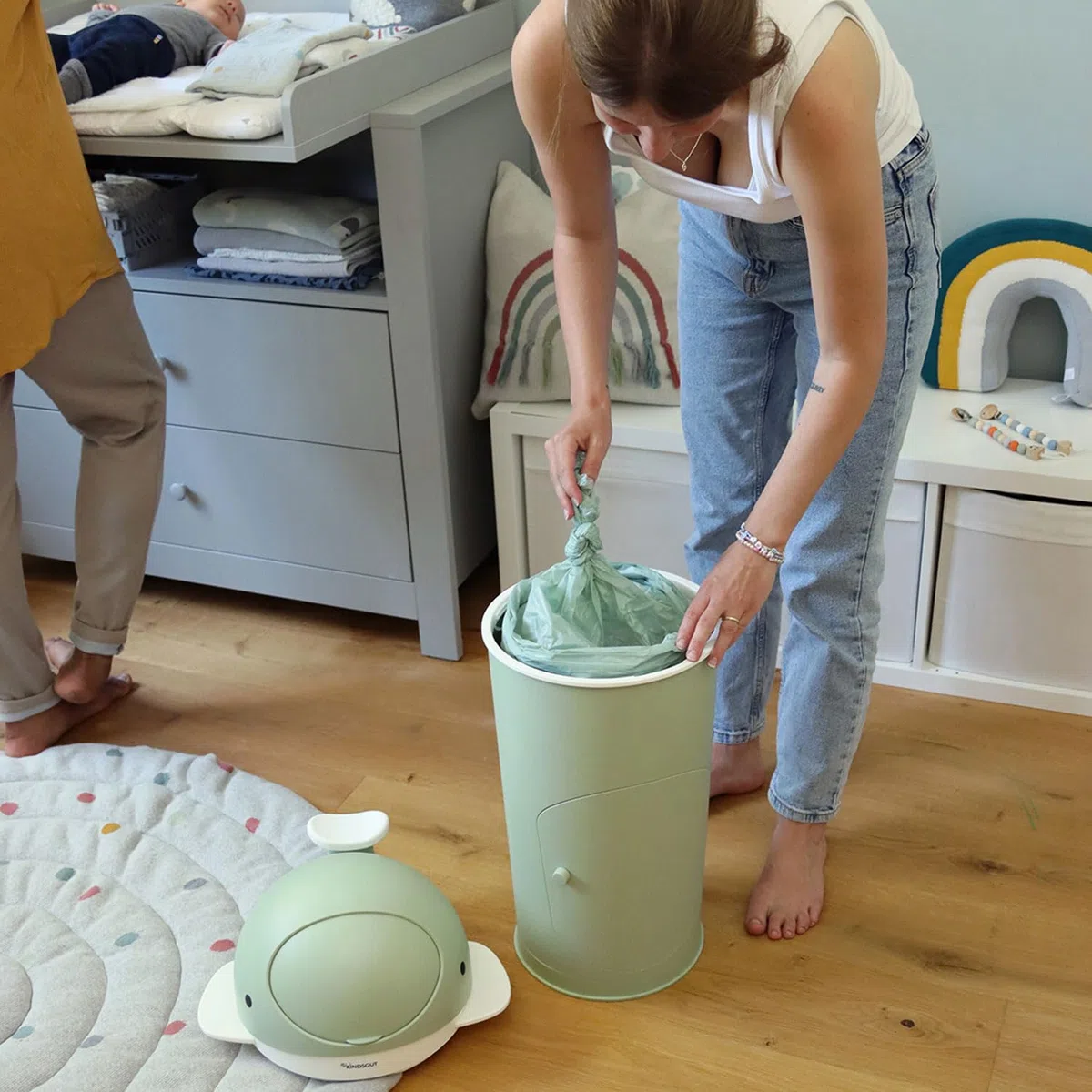 Kindsgut Windeleimer Wal Nachfüllfolien Set, Nachfüllpackung 3er Set, ungefähr 25-30 volle Windeln in einer Leerung, dezenter und frischer Duft