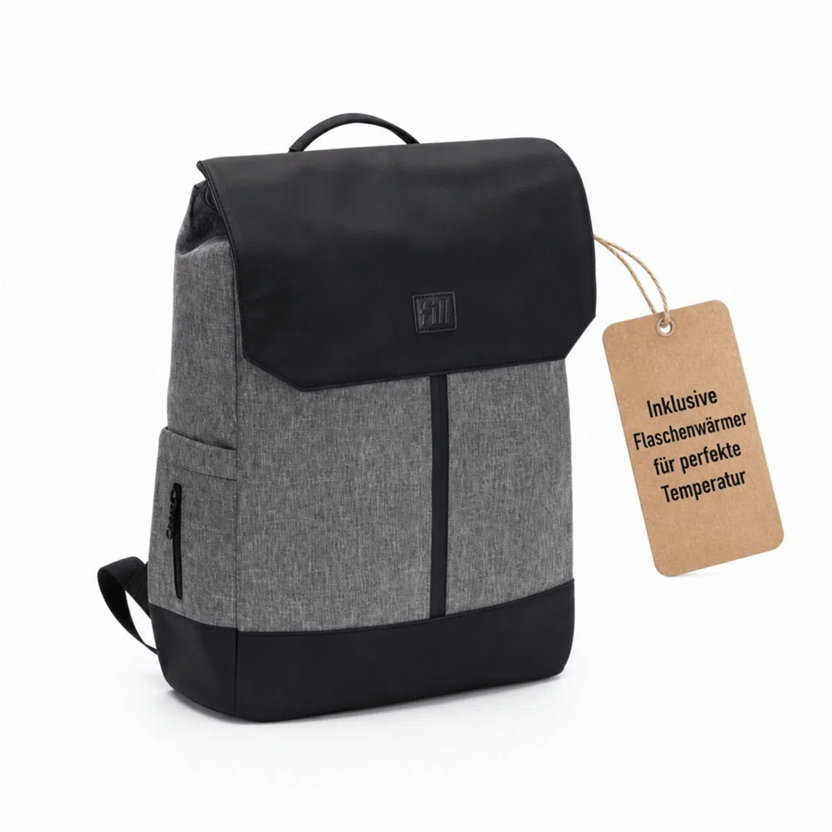 FILL Baby Wickelrucksack Exklusiv | Grosse Wickeltasche Mama Rucksack mit Flaschenwärmer und Wickelunterlage | Babyreisetasche Reisetasche für Unterwegs | Multifunktionale Babytasche