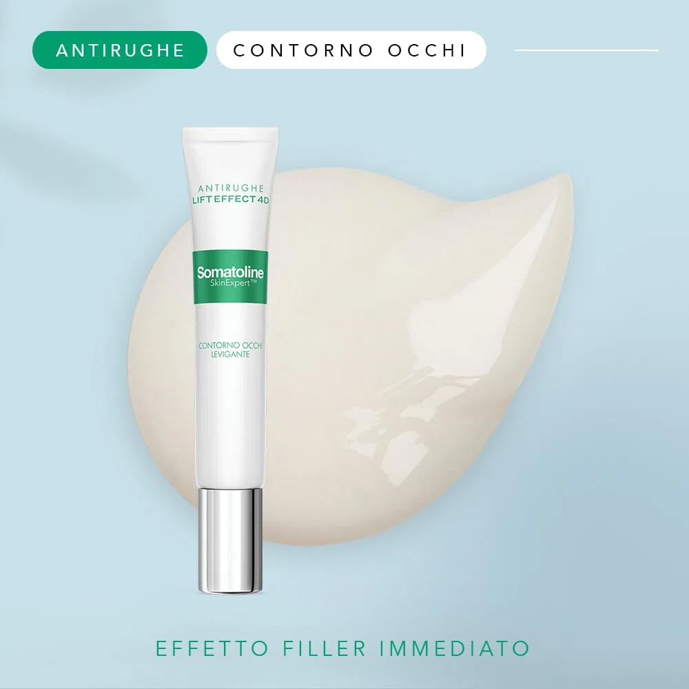Somatoline SkinExpert, Lift Effect 4D Augenkontur Filler Anti-Falten Anti-Aging mit Hyaluronsäure, 15 ml
