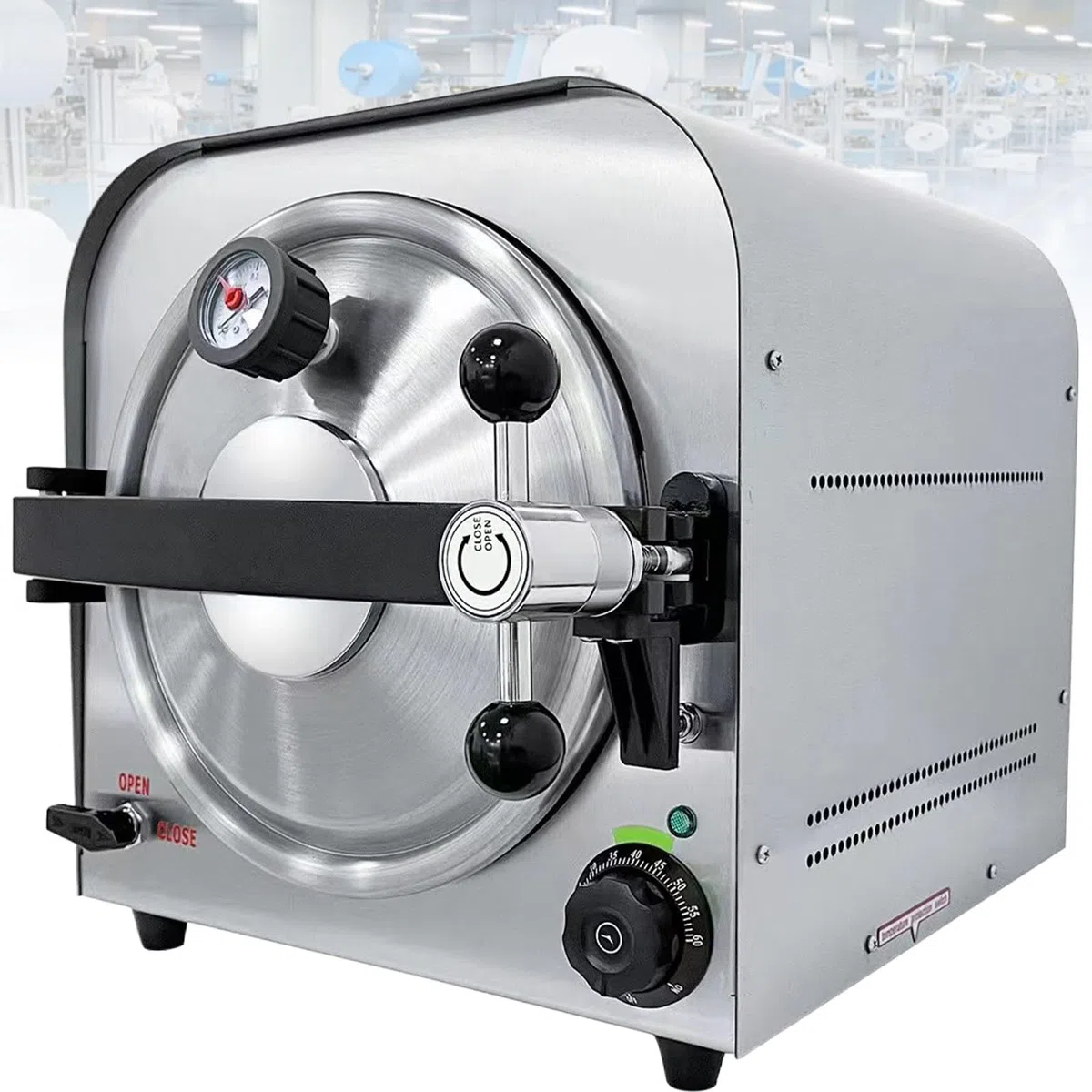 Autoklav-Dampfsterilisator mit Digitalanzeige und Überhitzungsschutz, zwei Temperatureinstellungen für Sterilisationsbedürfnisse