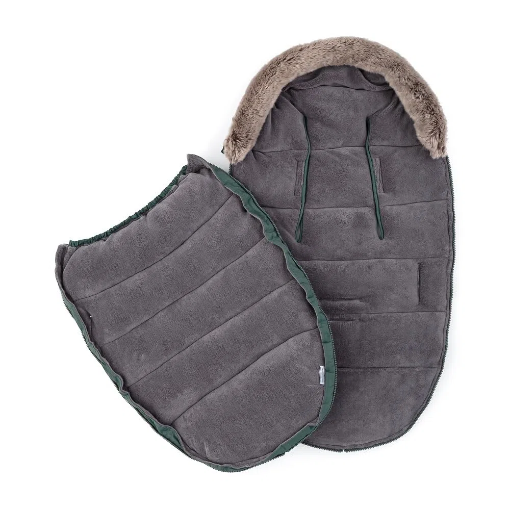 Petite&Mars Comfy 4in1 Fußsack für Kinderwagen Buggy Einlage für Kinderwagen * Winterfußsack * Warrm * Wasserdicht * Winddicht (Grün)