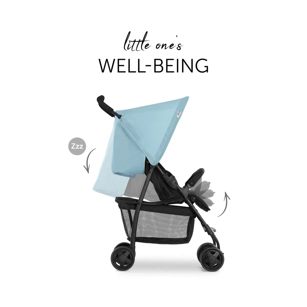 hauck Buggy Sport mit Schutzpaket | ultraleichter Reisebuggy mit Regenschutz & Mückennetz | nur 5,9 kg, Liegefunktion, klein zusammenfaltbar, großer Korb (Blau)