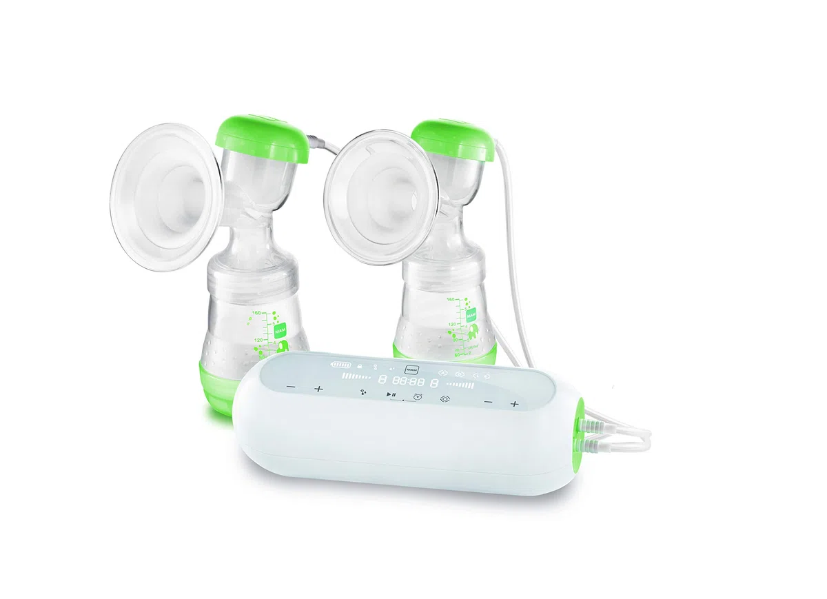 MAM 2 in 1 Elektrische Milchpumpe inkl. Anti-Kolik-Flasche und Milchbehälter