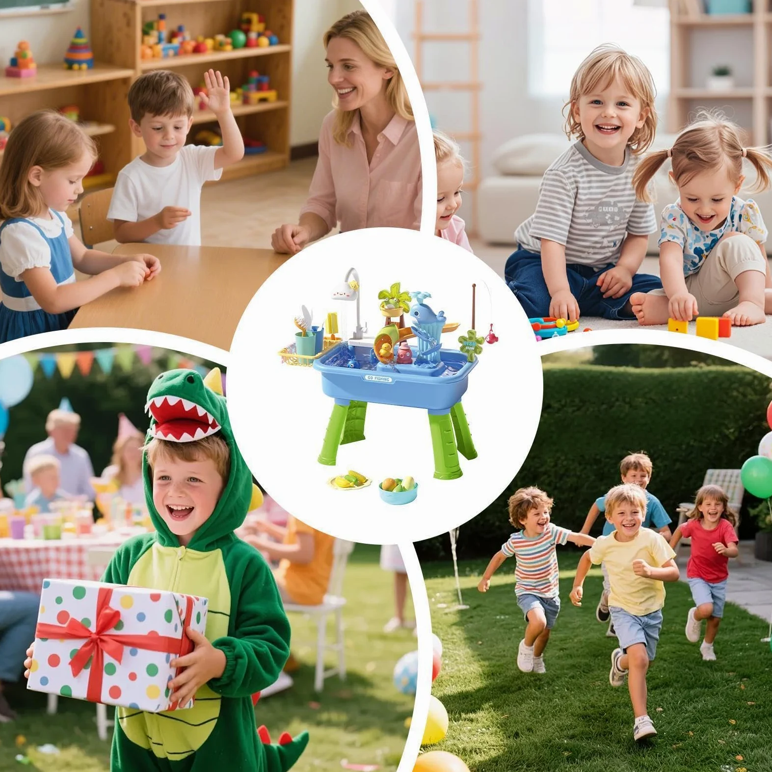 Generisch Wassertisch für Kinder Sensorik Waschbecken Sommer Spielzeuge | Kinder Aktivitäts-Spieltisch für drinnen und draußen Für Garten, , Park, Terrasse, Camping, drinnen und draußen, Vorschule,
