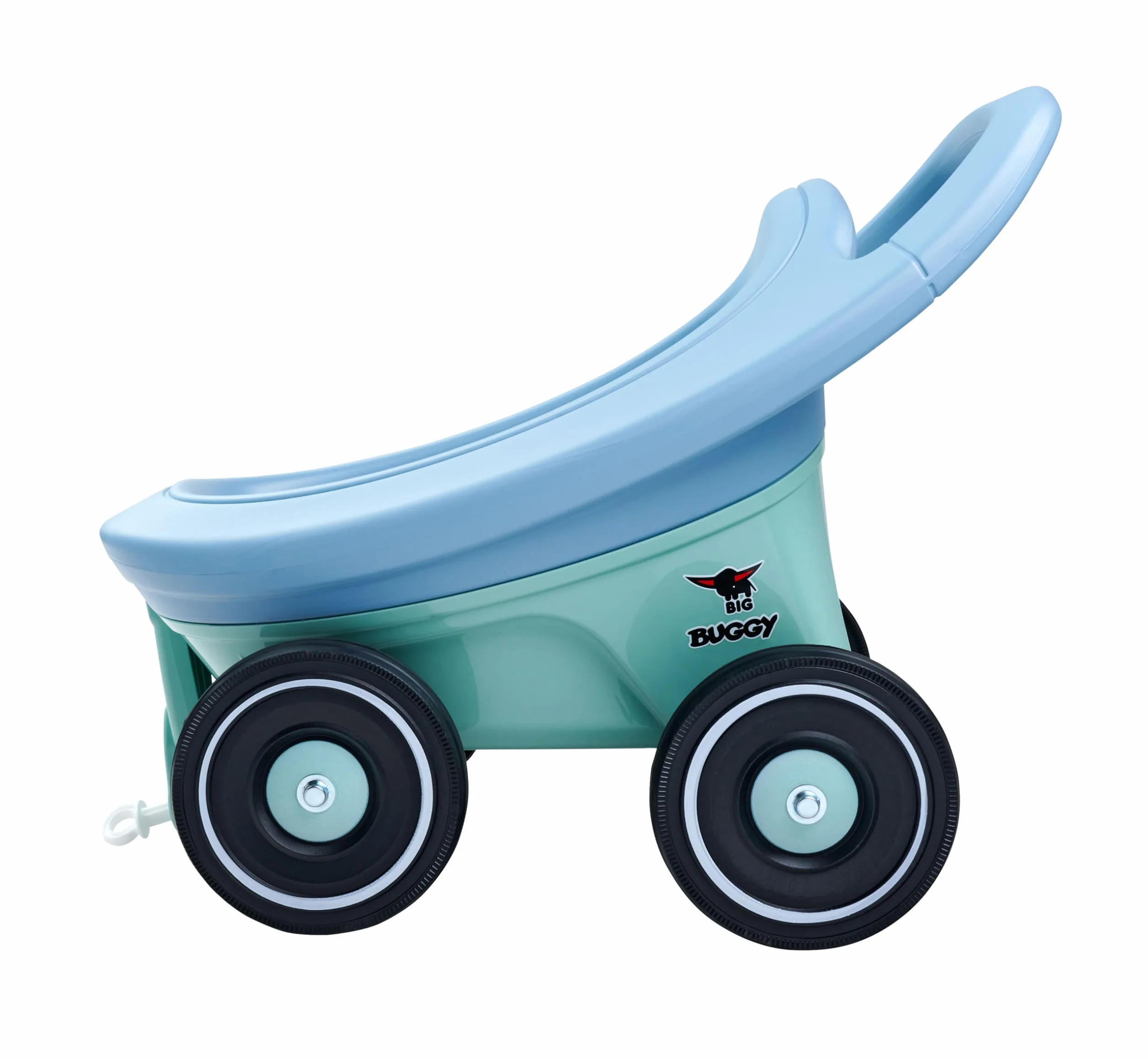 BIG Buggy 3-in-1 Lauflernwagen mit verstellbarer Bremsfunktion, Anhänger, inklusive 4 Flüsterräder, blau-türkiser BIG Buggy, für Kinder ab 1 Jahr