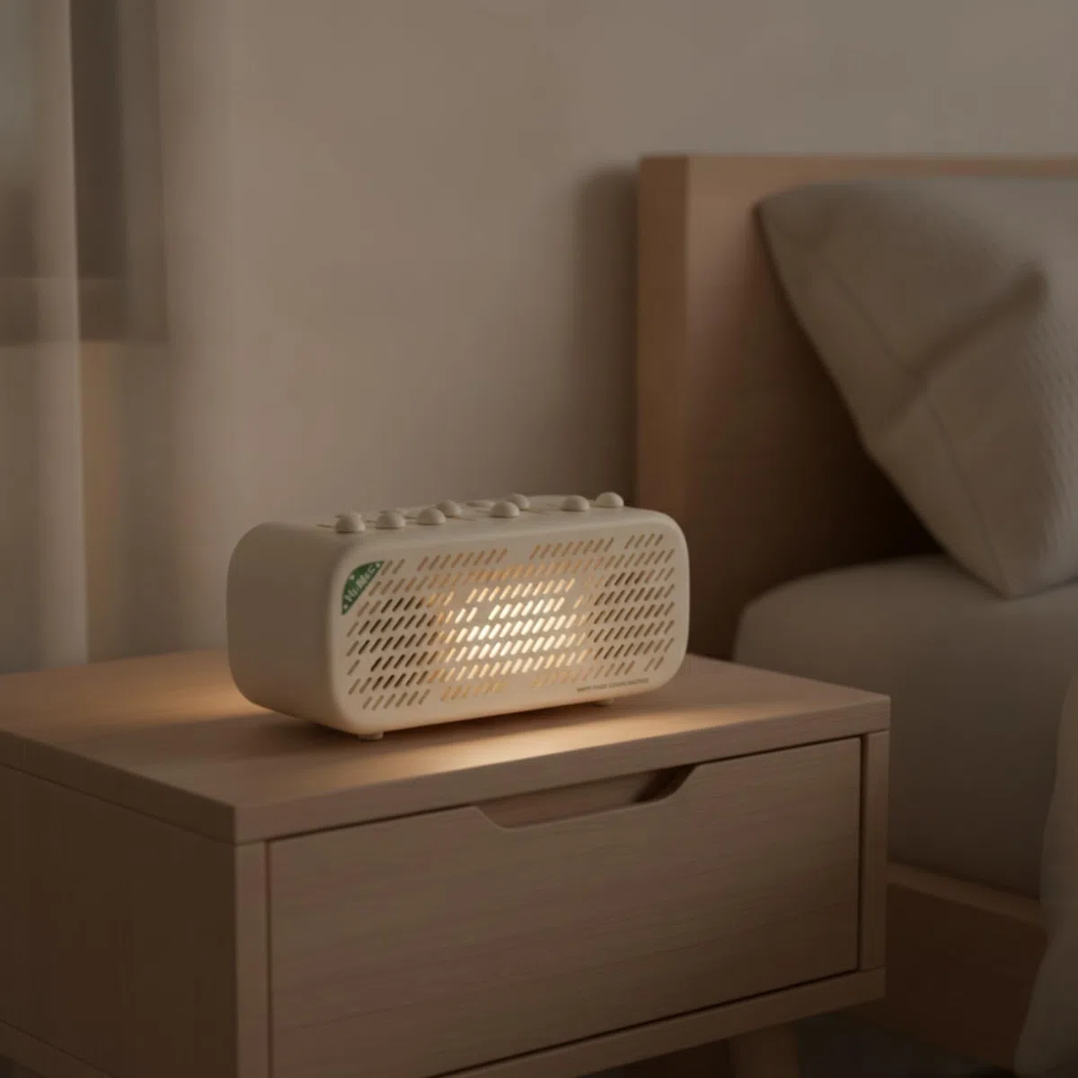 Bluetooth Schlafhilfe Geräuschmaschine Lautsprecher Klanggerät Nachtlicht mit Timer 30 60 90 Min Und Sanftem Licht für Schlafzimmer Babyzimmer Büro Reisen