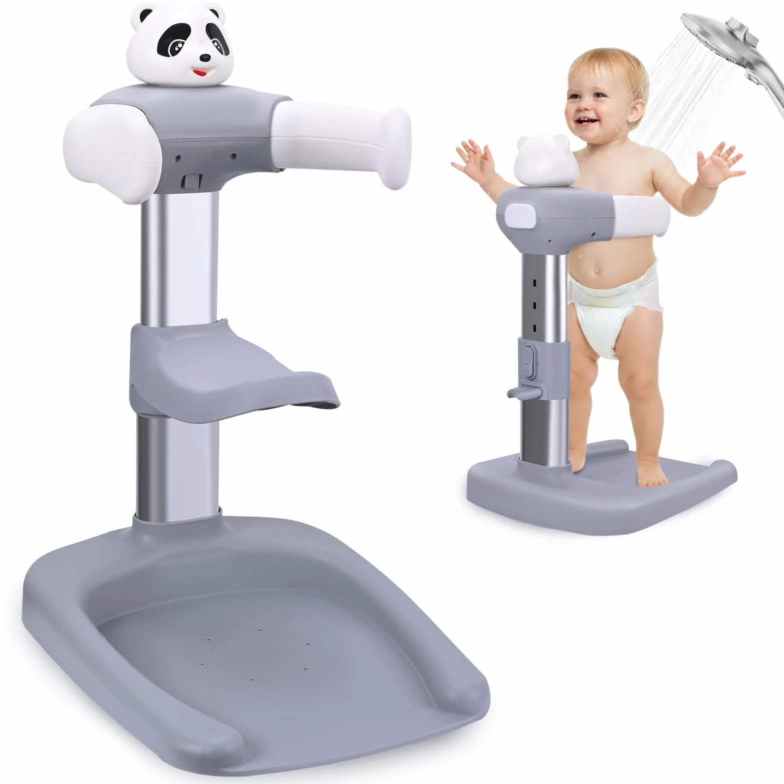 Stehhilfe für Babypartys, Kleinkind-Badewannensitz zum Aufstellen mit rutschfester, stabiler Basis, 6-fach höhenverstellbar für 6–36 Monate, ideales Geschenk für Babypartys