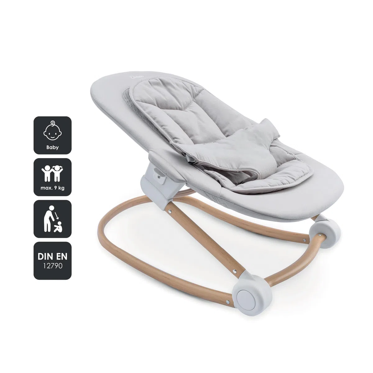 babyGO Levels Hochstuhl Newborn – mitwachsender Hochstuhl, klappbar, belastbar bis 110 kg, verstellbare Fußstütze, abnehmbarer Tisch (Weiß)