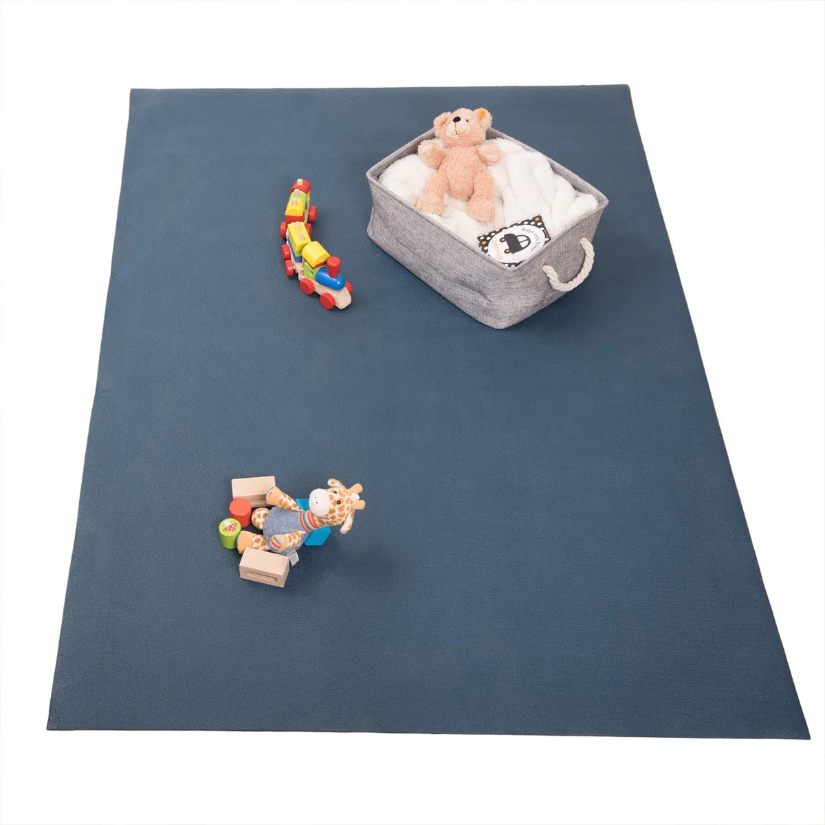 Blau in verschiedenen Größen, schadstofffreie Spielmatte in blau, vielseitige Verwendung als Kinder Spielunterlage oder Baby Bodenmatte, OEKO-Tex 100 zertifiziert, Größe 180x200cm
