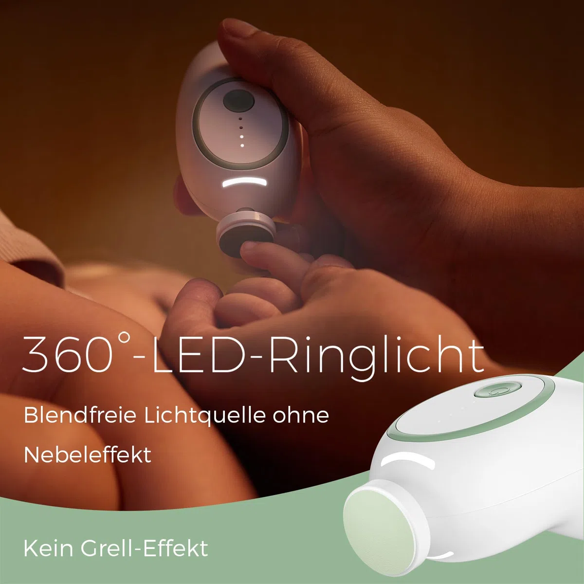 Momcozy Baby Nagelfeile Elektrisch, Sanfter Baby Nageltrimmer Elektrisch Wiederaufladbar&Momcozy Fieberthermometer Baby, Digitales Smartes Baby Thermometer mit App