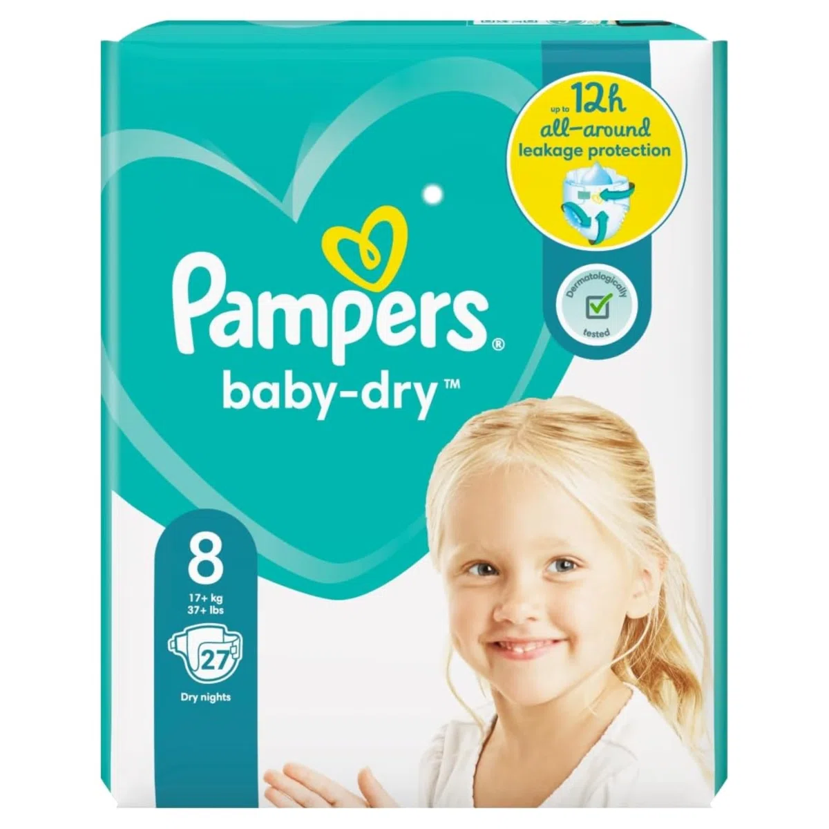 PAMPERS Baby Dry Gr��e 8, 17+ kg, 27 Lagen