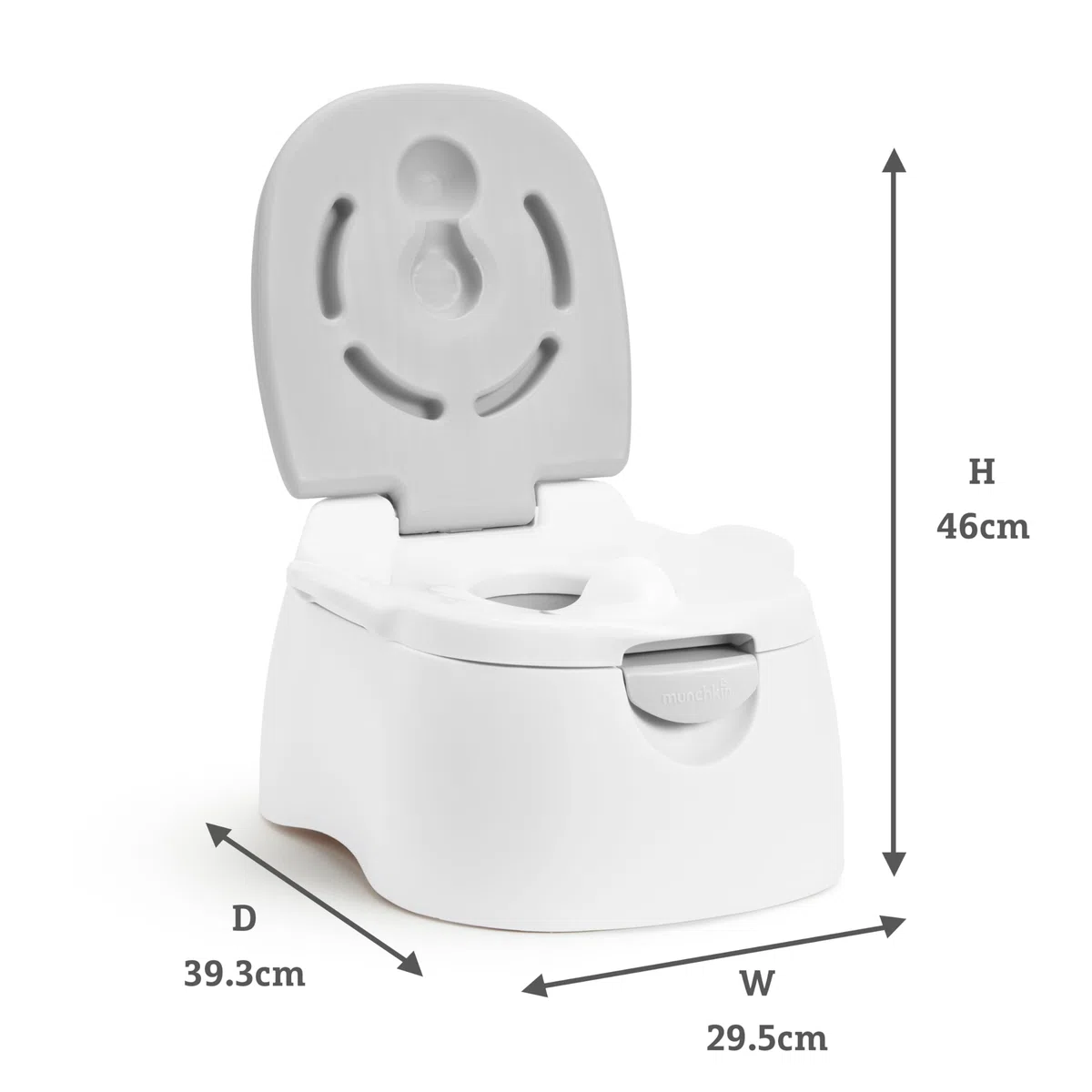 Munchkin Multistage 3-in-1 Töpfchensitz für Kinder | Sicherer abnehmbarer Trainingssitz, Töpfchen & Tritthocker für Kleinkinder, Kinder & Babys | Grau
