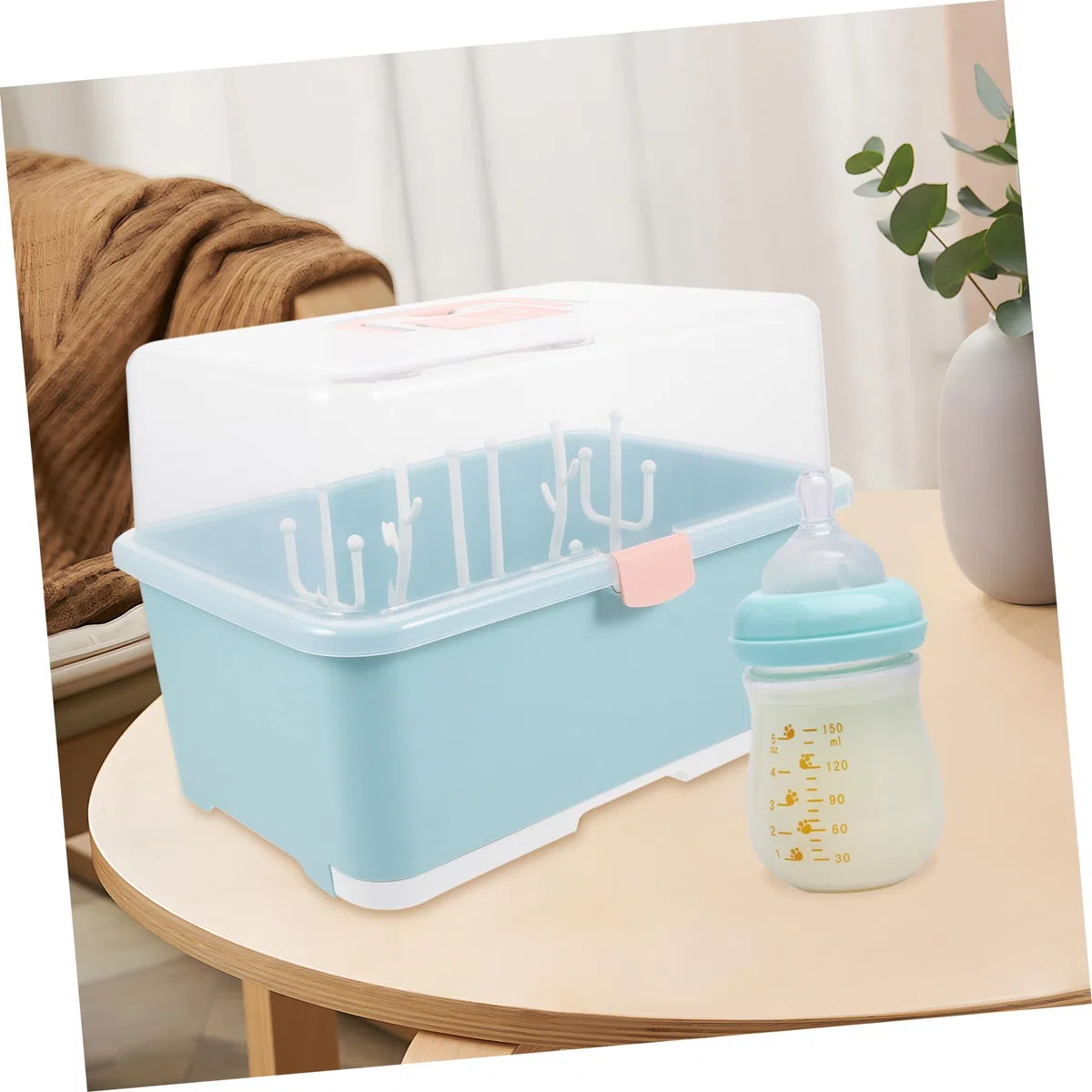 KOMBIUDA Babyflaschen Aufbewahrungsbox Trockenständer Groß aus Pp Grün | Stabiler Flaschentrocknerhalter, Hält Flaschen Senkrecht, Geeignet für Shower und Stillzubehör