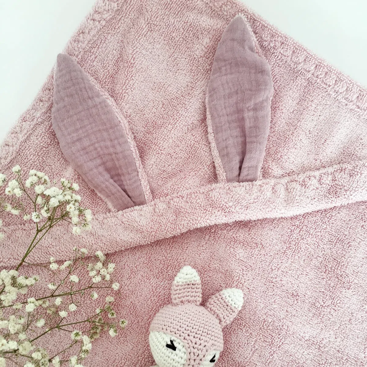 MAYLILY - Bambus Baby Handtuch Bunny – Kapuzenhandtuch für Neugeborene - Badetuch - Baby Handtuch mit Kapuze - Geschenk zur Erstausstattung - Baby Handtücher - Bademantel Baby - (beige)