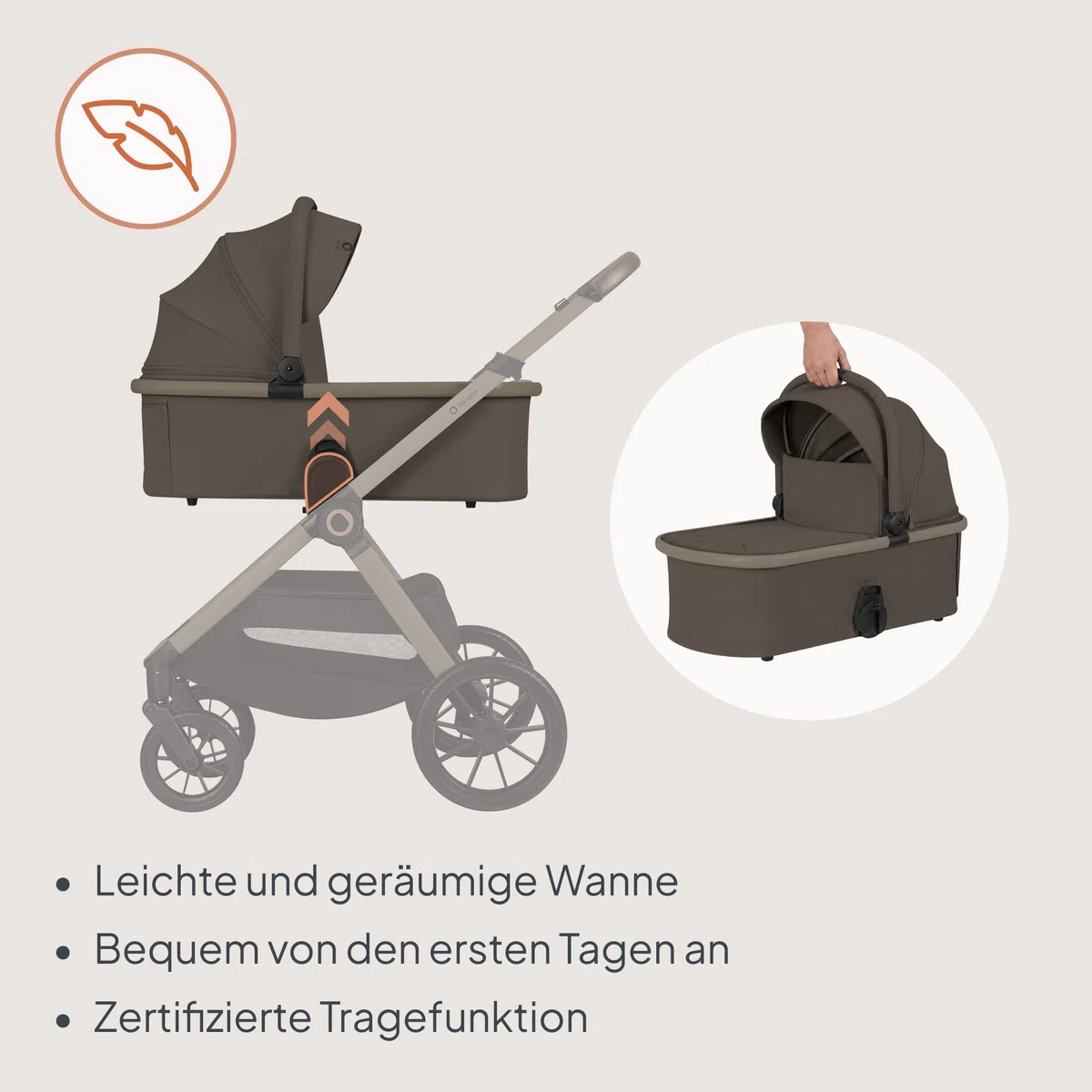 Lionelo Layla Kinderwagen 3 in 1 (0-4 Jahre, 0-22 Kg) Reisesysteme Set mit Babyschale I-Size 40-87 Cm, Babywanne und Sportsitz, Liegeposition, Federung, PU-Räder, UPF50+ Verdeck