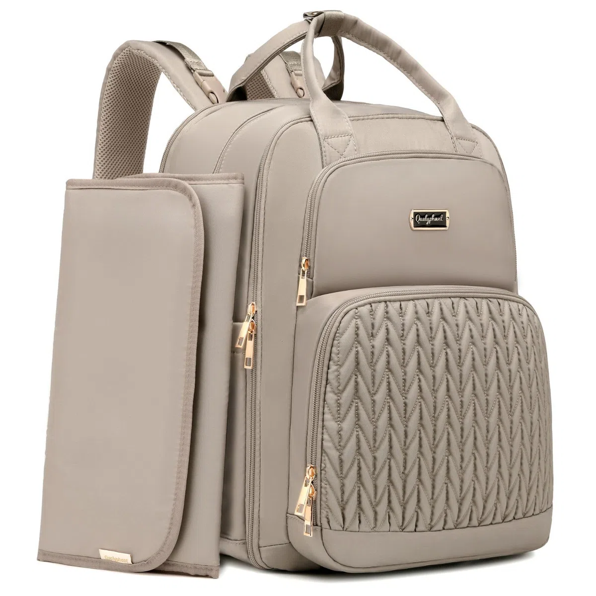 Qualyphant Wickeltaschen-Rucksack – erweiterbar, 35 l, extra große Wickeltaschen für 2 Kinder, Zwillinge, gesteppte Baby-Wickelrucksäcke