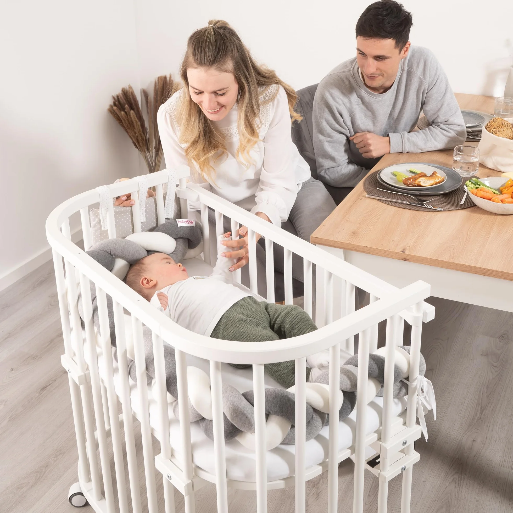 babybay Rollensatz Spezial mit Stoßschutz passend für alle Modelle, natur unbehandelt