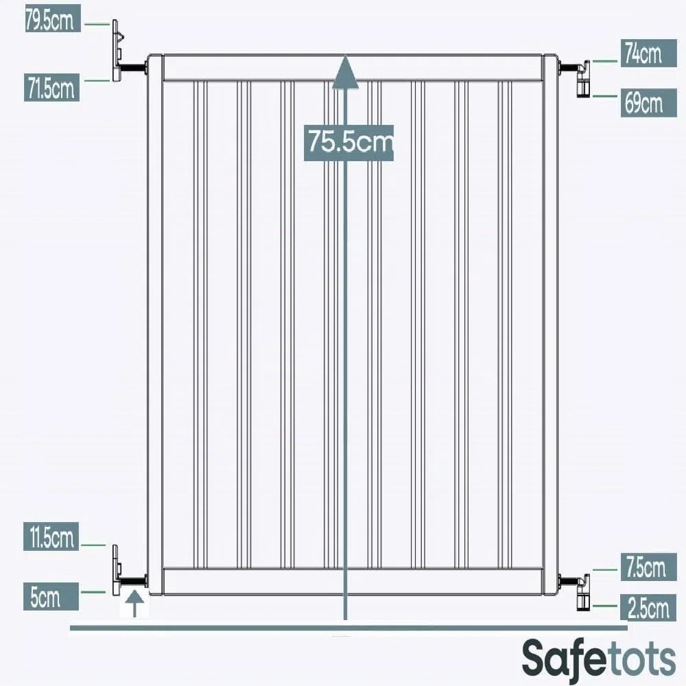 Safetots Robustes Holz Babygitter für Treppen, Natur, 63.5 cm - 105.5 cm, Holz Schraubgitter, Schraubbefestigung als Sicherheitssperre, stilvolles Design und praktisches Sicherheitsgitter