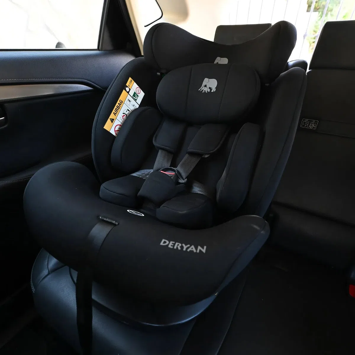 Deryan Clyde i-Size Kindersitz 40–150 cm Gruppe 0+/1/2/3 Autokindersitz mit Gurtbefestigung Seitenaufprallschutz Schwarz