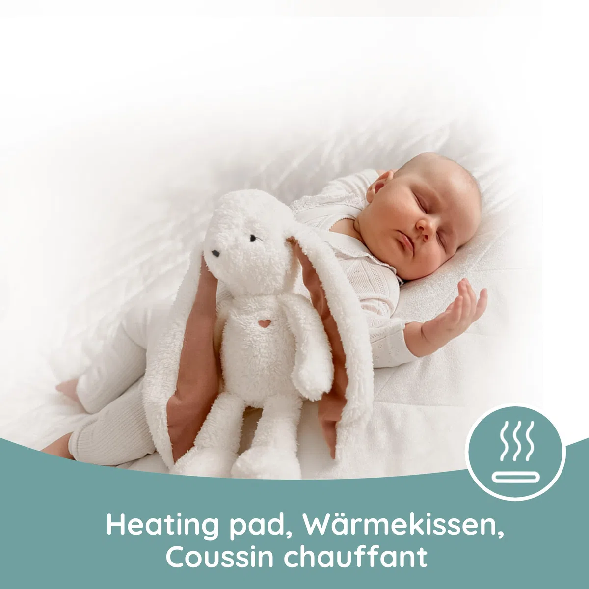 myHummy Bunny ecru-rose DUO Einschlafbär mit App — Schlaflieder & weißes Rauschen