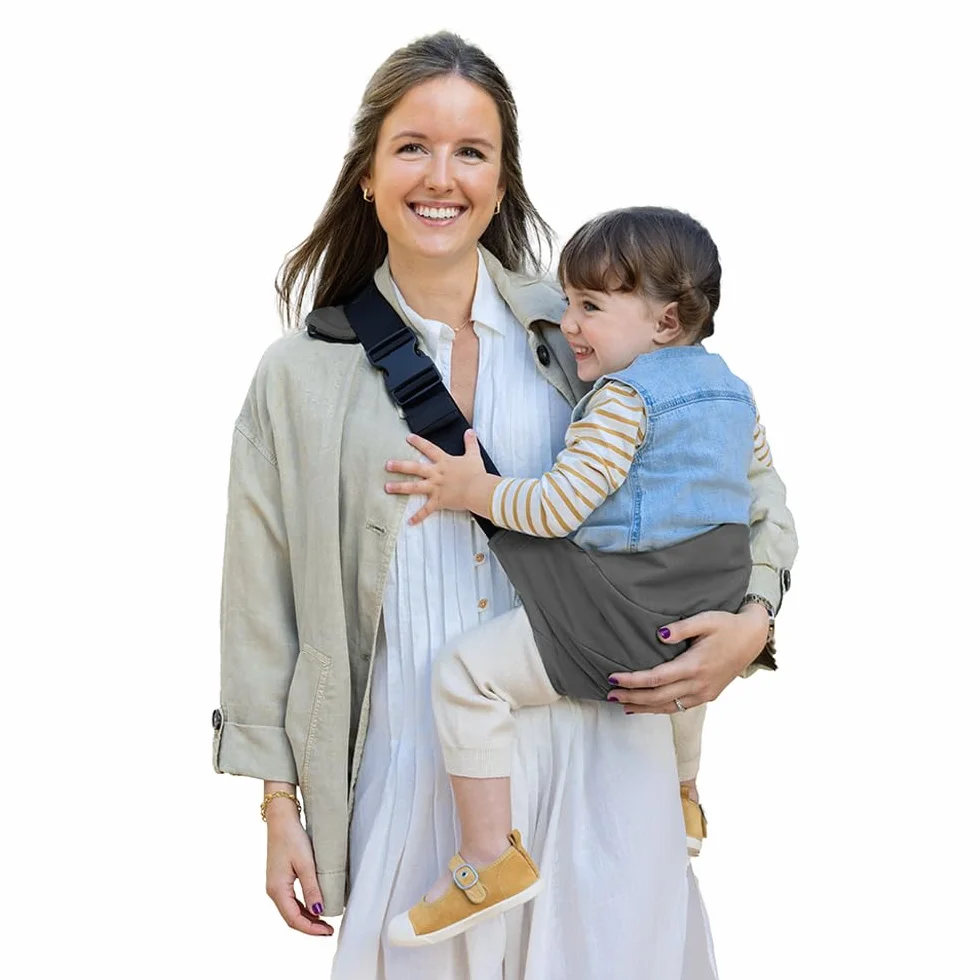 Jané Catch Baby Tragetuch Hüfte, Seitliches Tragen, Verstellbar, Ergonomisch und Rutschfest, 100% Baumwolle, 9-48 Monate, Grau