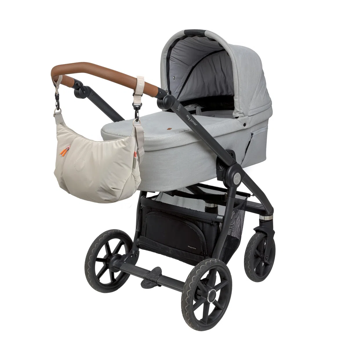 LÄSSIG Baby Wickeltasche zum Umhängen mit Wickelunterlage, Kinderwagenbefestigung, wasserabweisend/GRE Lunua Bum Bag