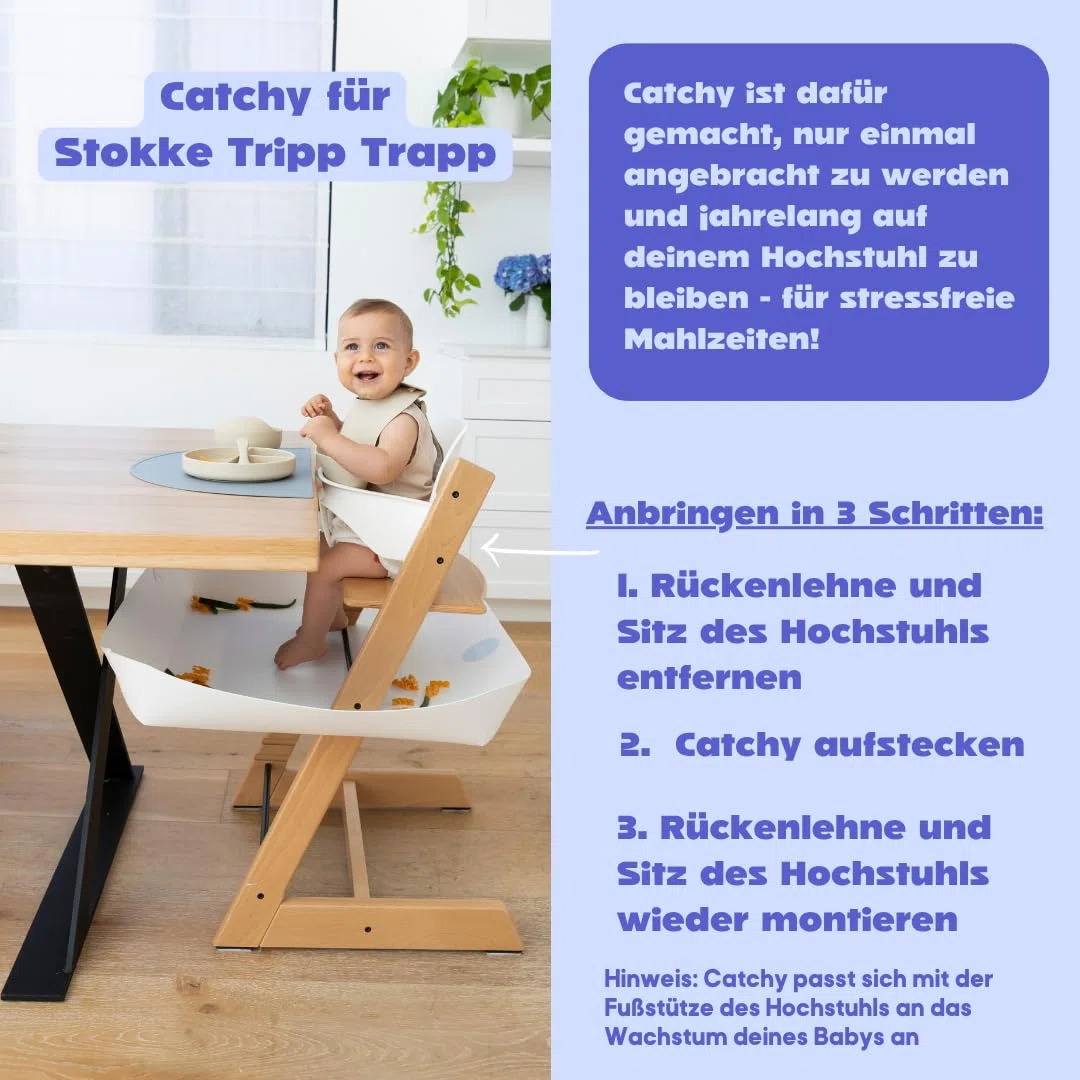 CATCHY Auffangschale Zubehör für Stokke Tripp Trapp Hochstuhl Food Catcher Krümel Kleckereien