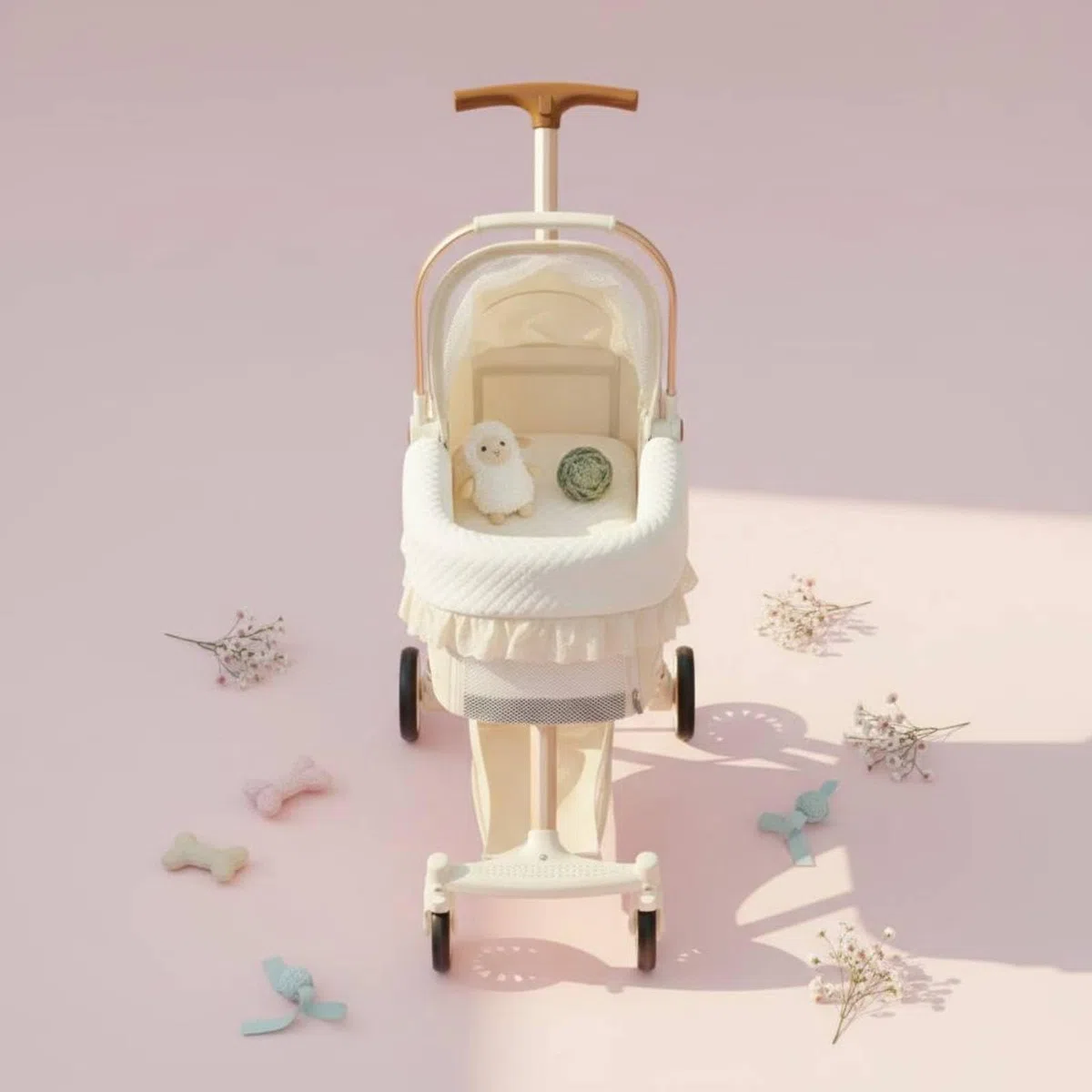 3 Stück atmungsaktive Sitzauflage schmutzabweisend Doppelseiten-Kinderwageneinlage waschbar Kinderwagen-Einlage für Spaziergang, Draußen, Geblümt, Gerüscht, Gesteppt