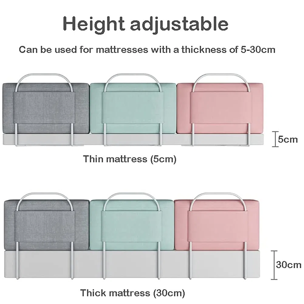 Bettschutzgitter - Sicherheitsbarriere für Kinderbetten, Sicherheitsbettzaun, Schutzgeländer, Bettgeländer, 1,5–2 Meter Bettgitter, universell einsetzbar (Größe: 180 cm (60 cm x 3), Farbe: G