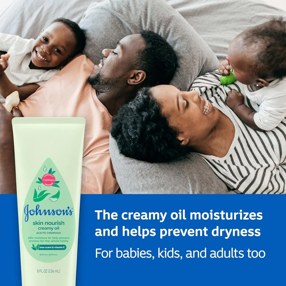 Johnsons Baby Creamy Oil, Aloe Vera & Vitamin E 8 oz (236 ml)(pack of 2)